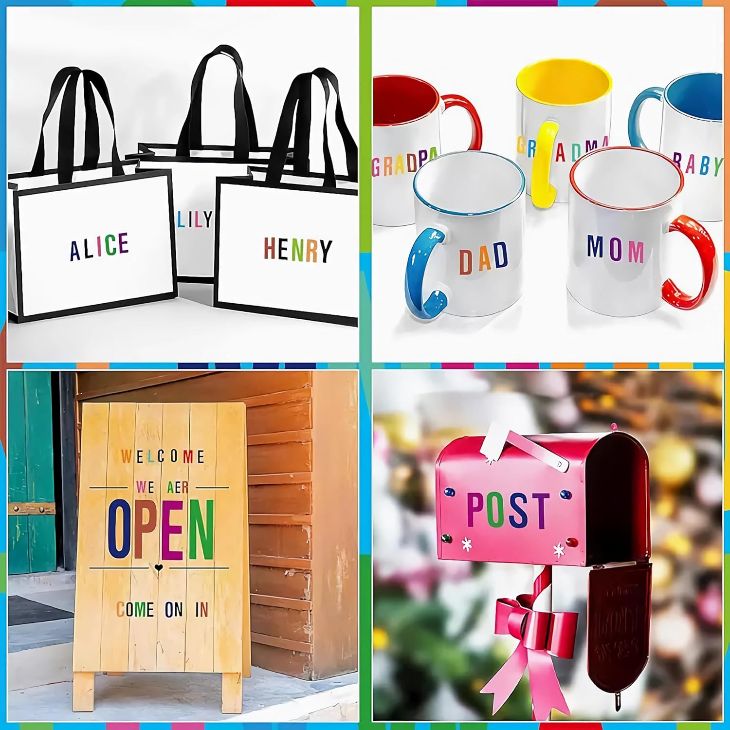 980 Pcs 12 Sheets Vinyl Letter Stickers Small 1 Inch, Colorful Number Stickers Self-Adhesive Waterproof Alphabet Stickers 1" for Mailbox, Bulletin Board, Water Bottles, Scrapbook, DIY (Multi-Colors) image number 5