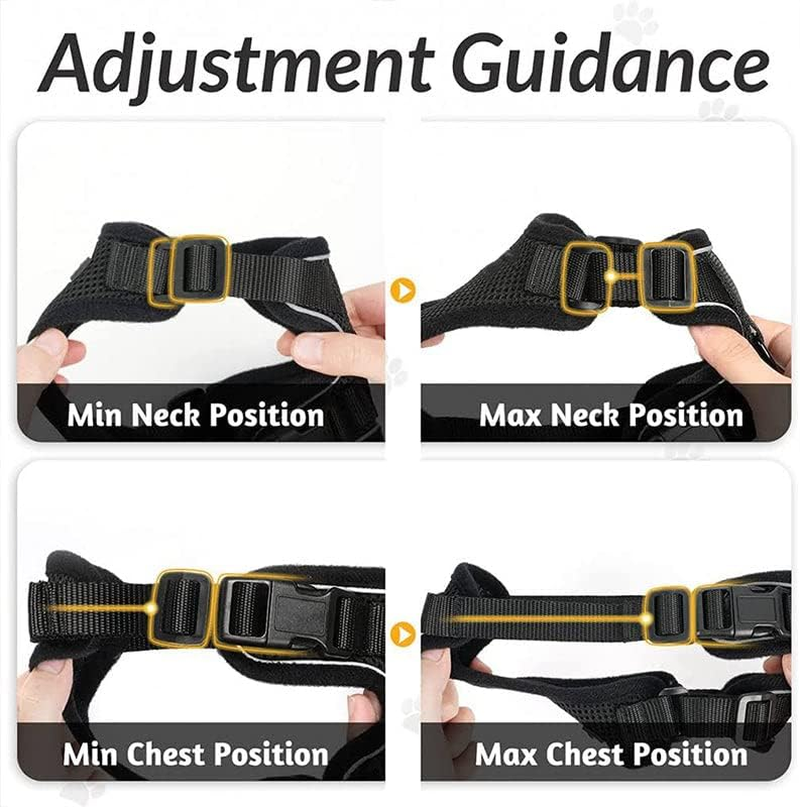 AIMALL Cat Dog Harness & Leash Walking Escape Proof Adjustable Reflective Vest Harness, Breathable Comfort Fit for Outdoor Activities, Neck 8.5-11", Chest 13.5-16" image number 6
