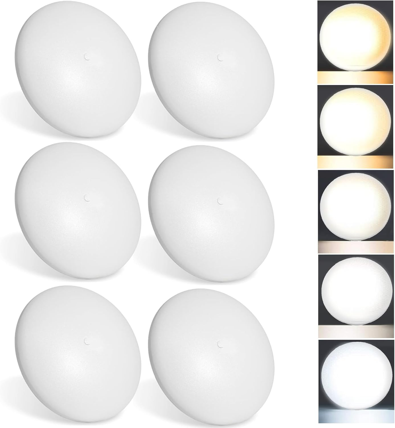 5CCT LED RV Dome Ceiling Lights, On/Off Switch, DC 12V Surface Mount Interior Puck Light for Slim Motorhome, Trailer, Boat, Camper Lighting, 5W, 2700K/3000K/3500K/4000K/5000K, 4.5 Inch, 6 Pack image number 3