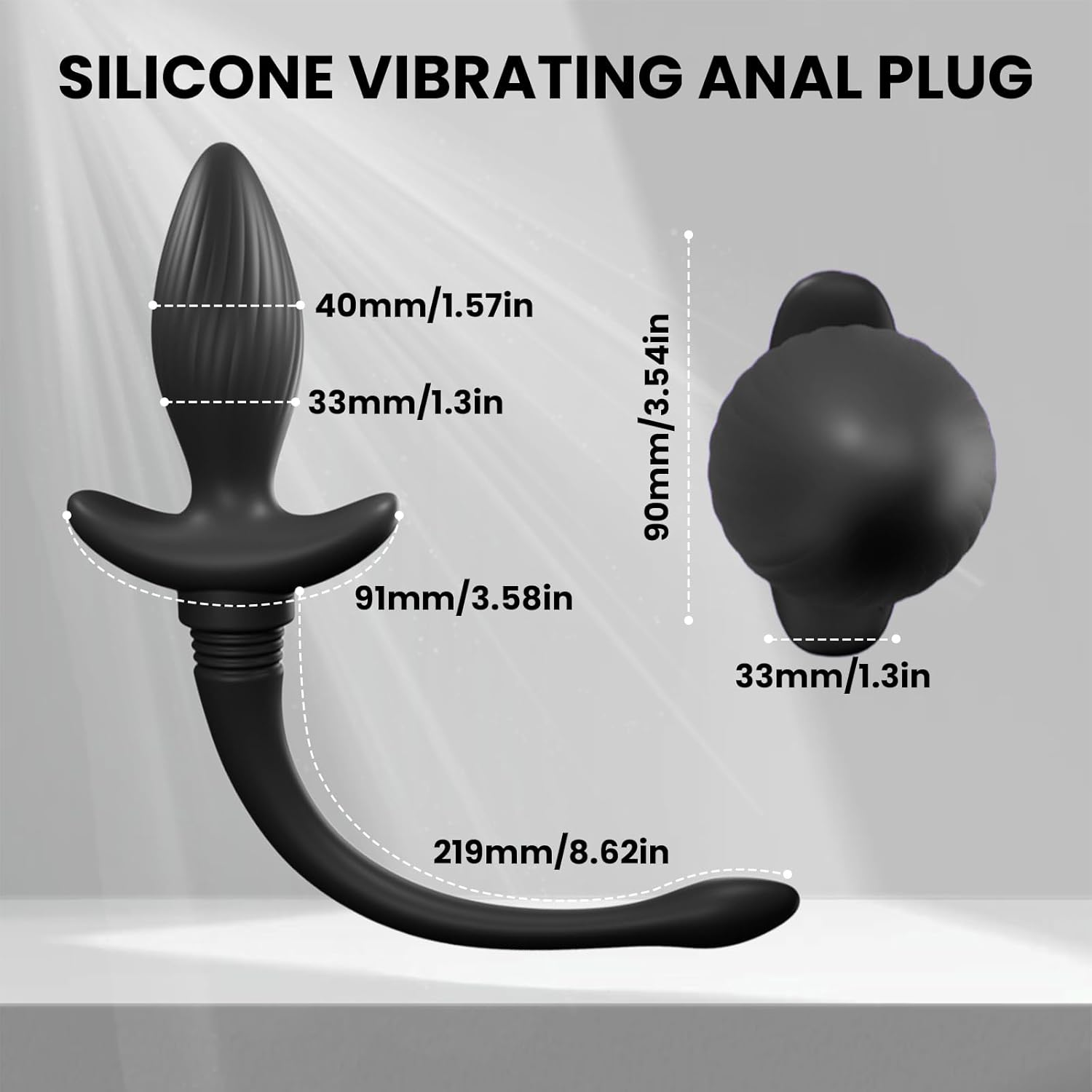 Ohlinna Remote Control Plug 7 Speed Wagging and Vibrating Dog Tail Vibrator Shake Vibration Butt Plug for Women Men image number 2