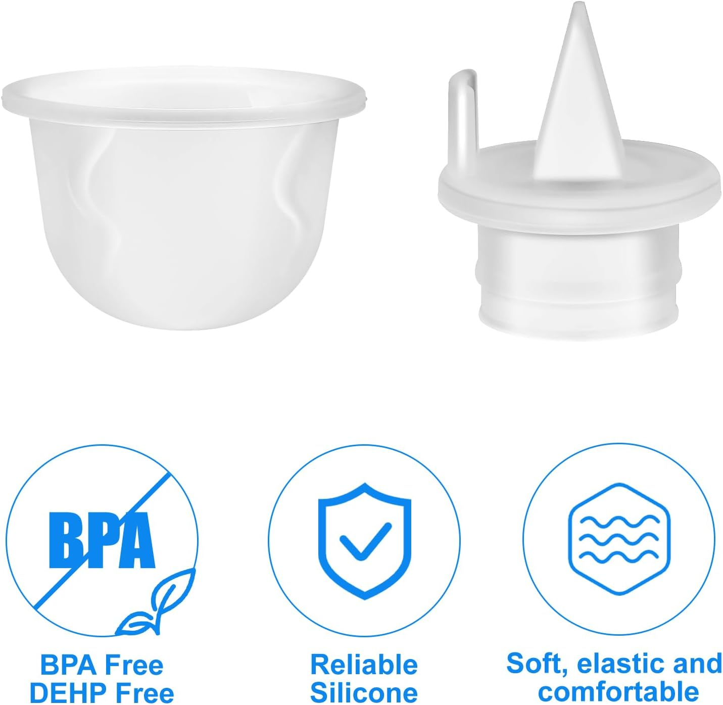6 X Replacement Breast Pumps for Baby Buddha, Includes 4 Silicone Duckbill Valve and 2 Silicone Breast Pump Membrane, Bpa-Free Dehp-Free Breast Pump Accessories for Zomee Z1/Z2 image number 4