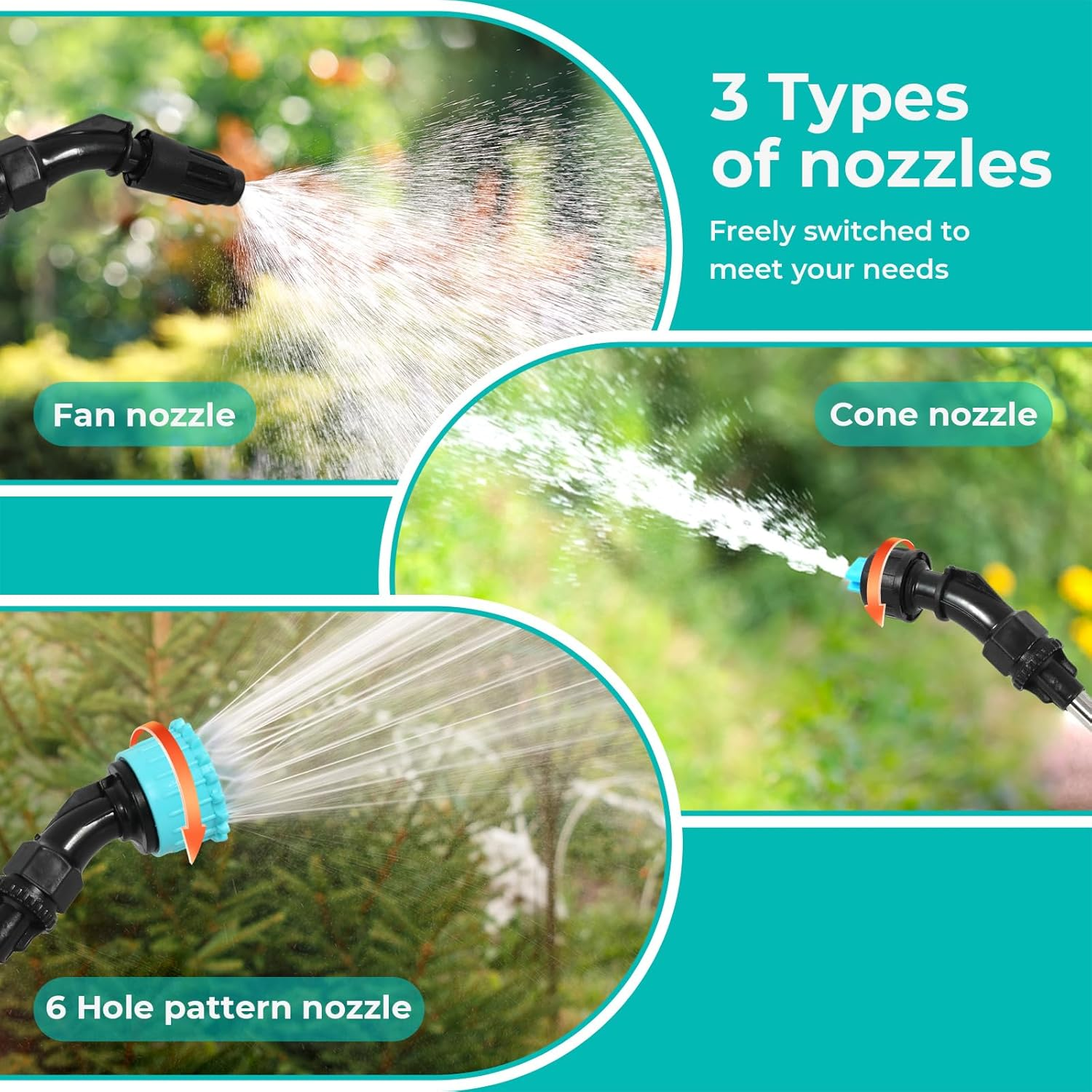 Traderight Battery Powered Sprayer, 8L Electric Weed Sprayer, 3 Mist Nozzles, Rechargeable Handle, Shoulder Type, Adjustable Telescopic Wand, Portable Automatic Sprayers for Garden Yard Lawn image number 3