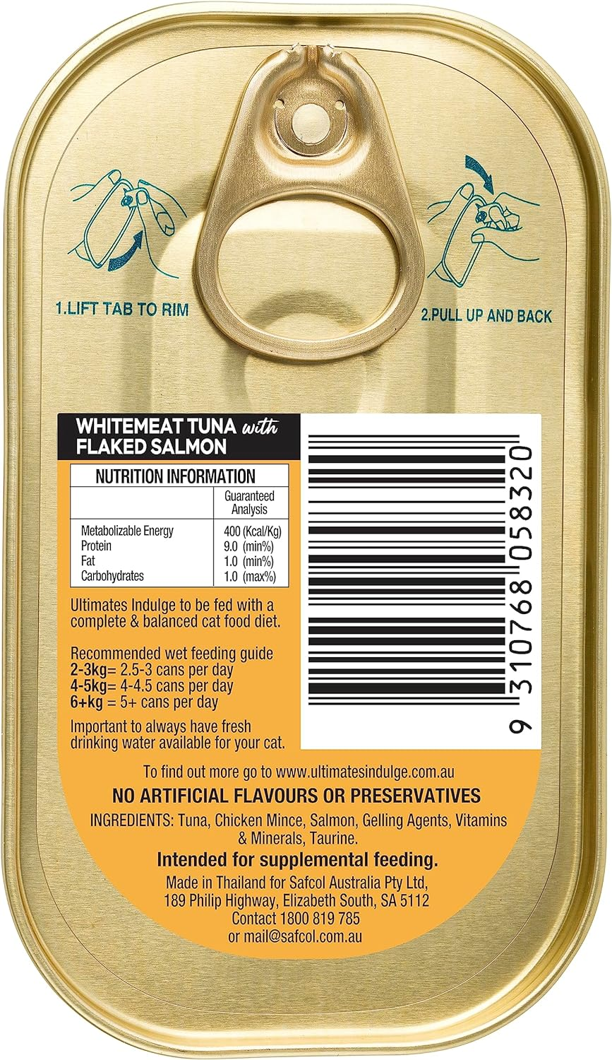 Ultimates Cat Pet Food Whitemeat Tuna with Flaked Salmon, Adult, 80 X 85G, 80 Piece