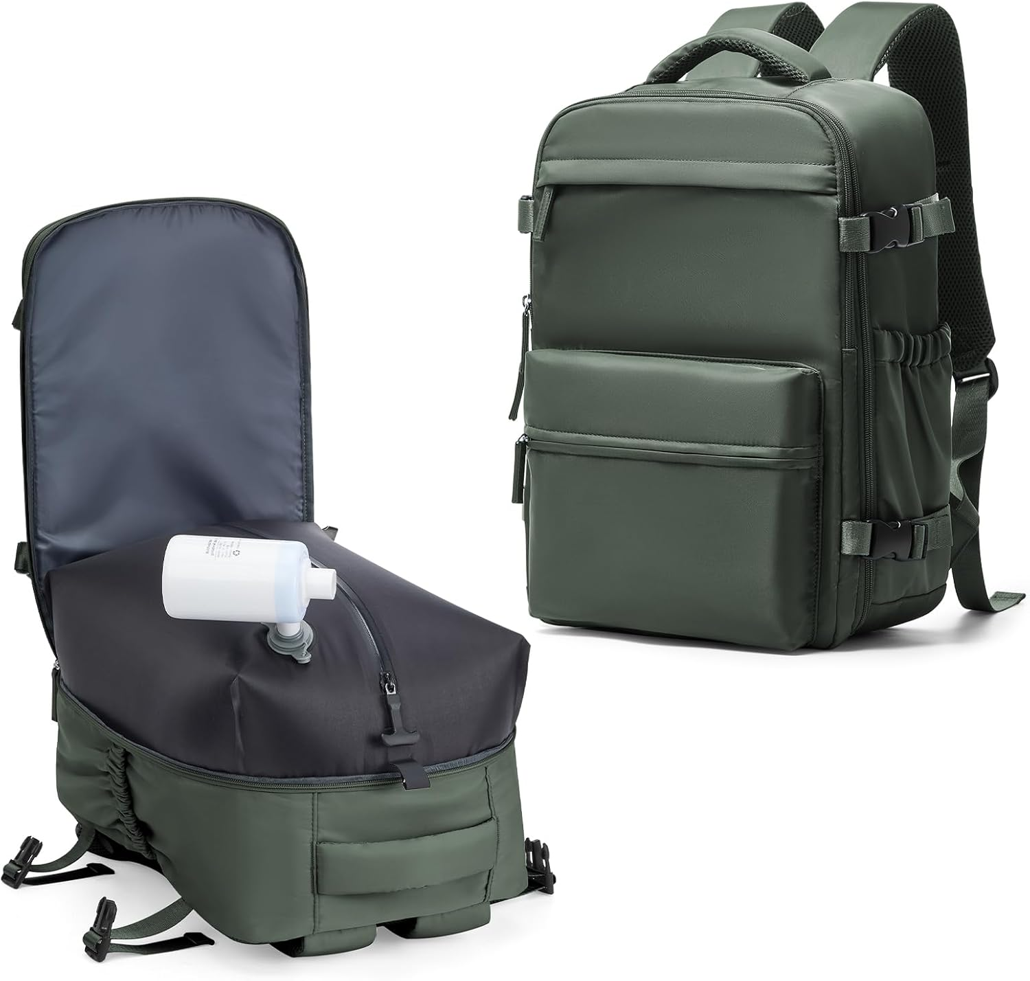 KEYEMP Vacuum Seal Backpack for Clothing Travel with Air Pump Waterproof Laptop Airback Carry on Backpack