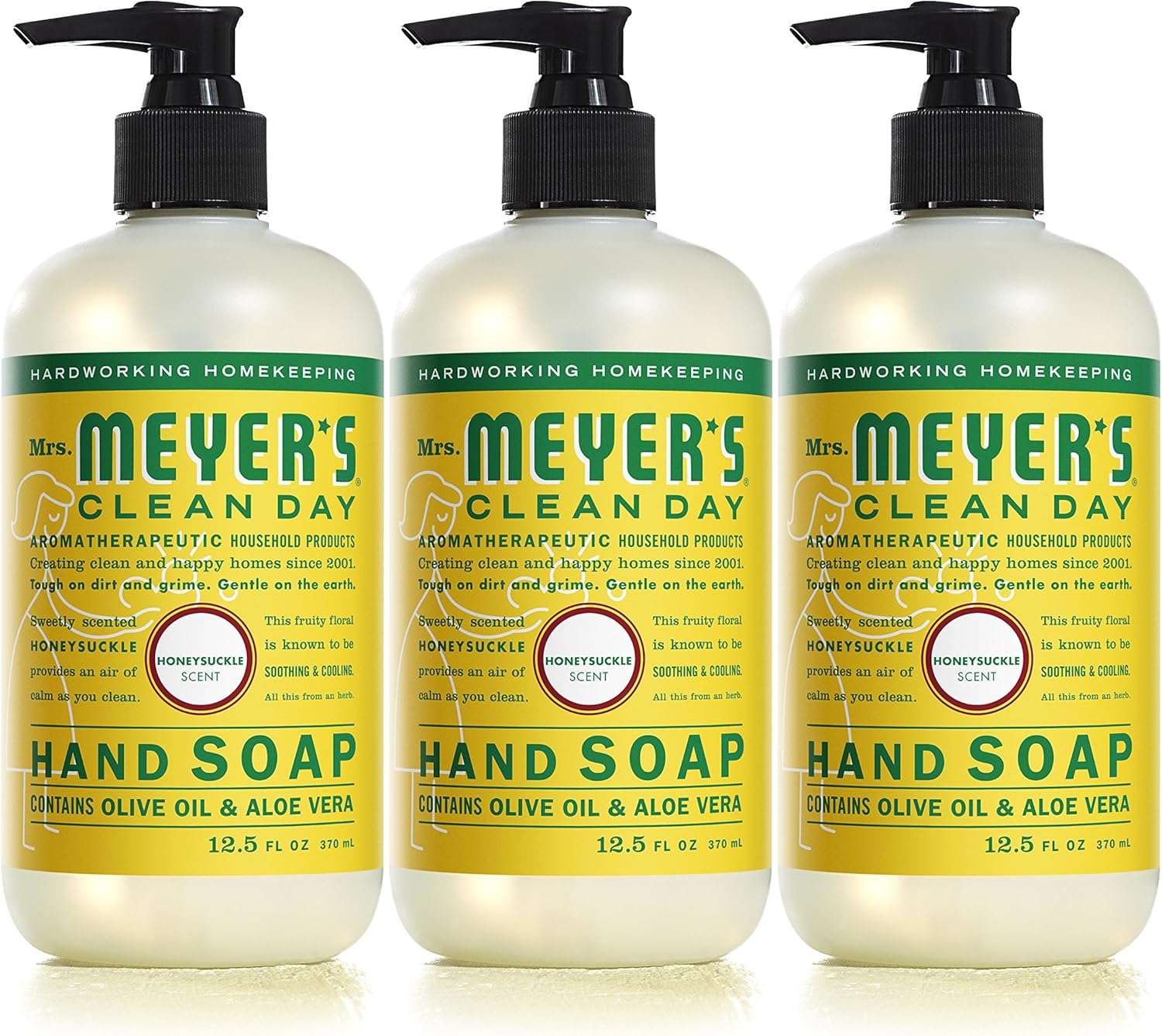 Mrs. Meyer&rsquo;S Clean Day Liquid Hand Soap, Honeysuckle Scent, 12.5 Fl Oz (3 Ct) image number 2