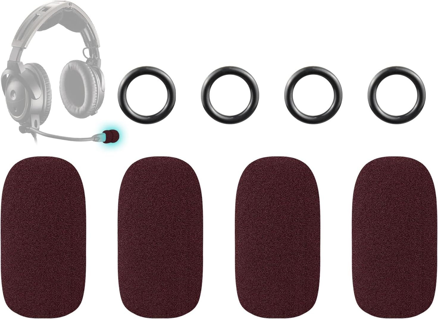 SOULWIT Protective Microphone Foam Cover Pop Filter for Bose Aviation X A10/A20/A30 Headphones, Mic Cover Windscreen with High-Density Foam - Black