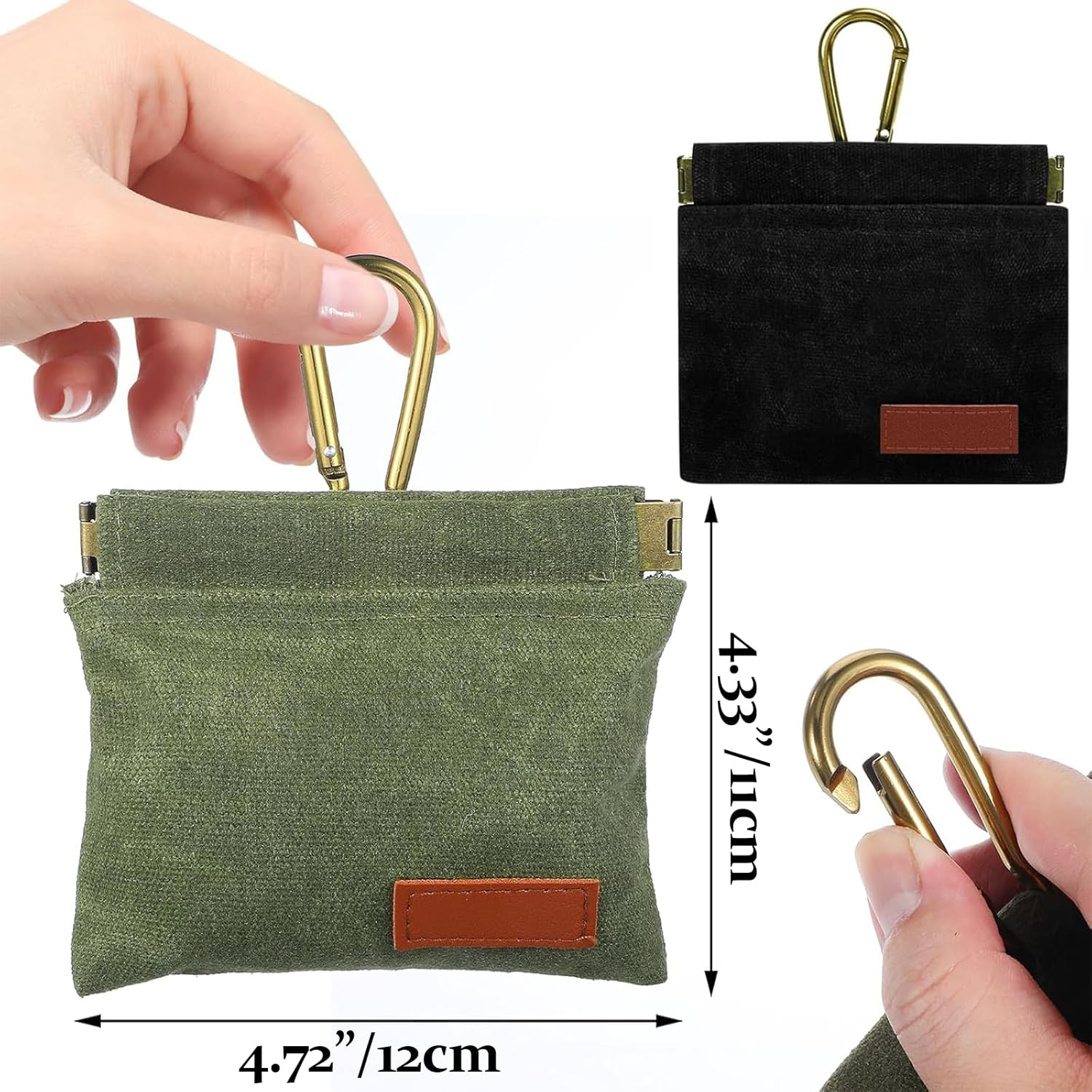 Yeanifeana 2-Pack Dog Treat Bags with Carabiner Clips, Auto-Closing Leak-Proof Pet Training Pouch, Hands-Free Dog Walking Accessories for Outdoor Hiking, Puppy Travel & Daily Training image number 4