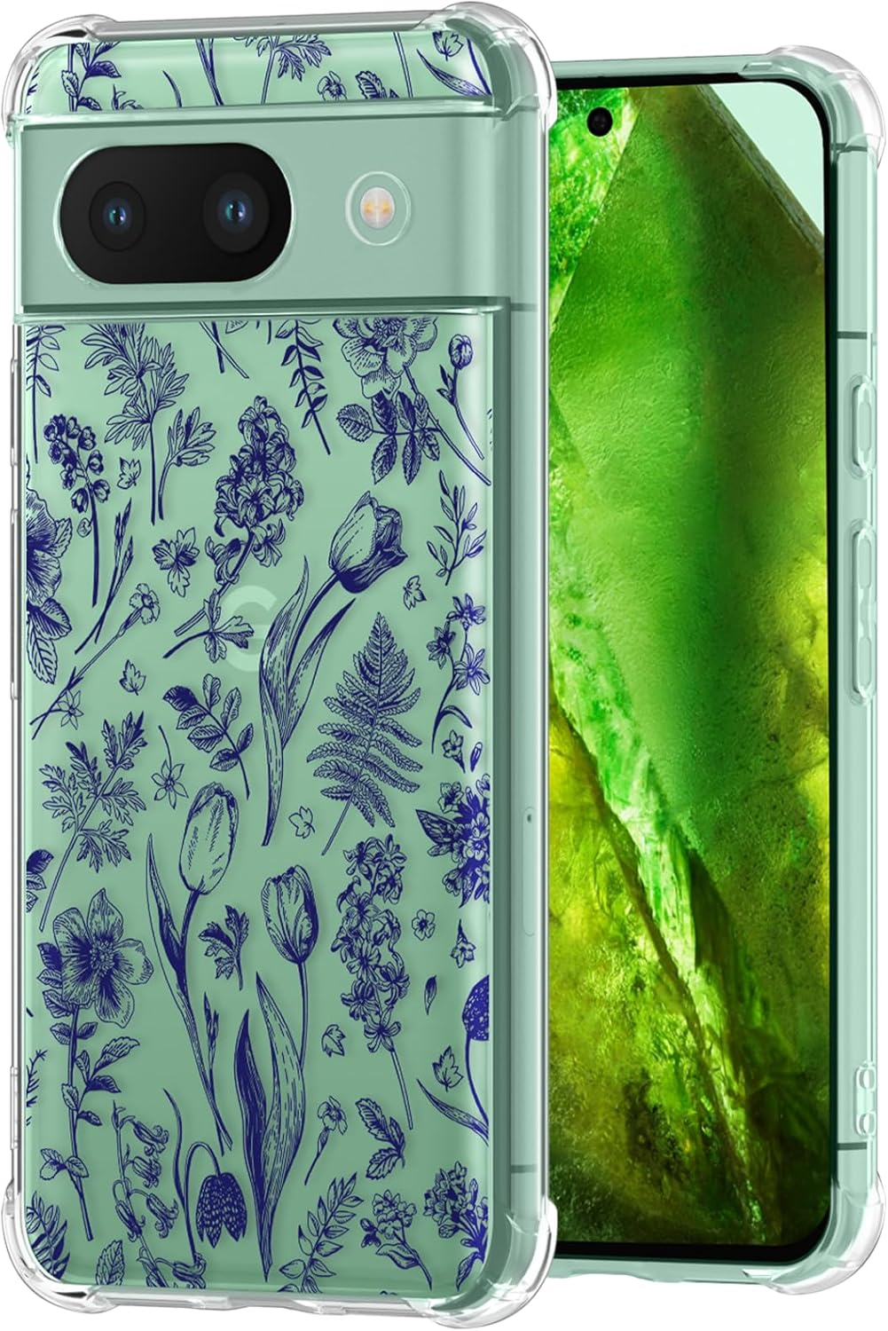 Buleens for Google Pixel 8A Case 6.1" - Clear Flexible TPU Women Cute Girls Protection Phone Cover Slim Fit Shockproof Funny Girly Unique Aesthetic Cartoon Design Pattern for Pixel 8A Phone Case, Cats