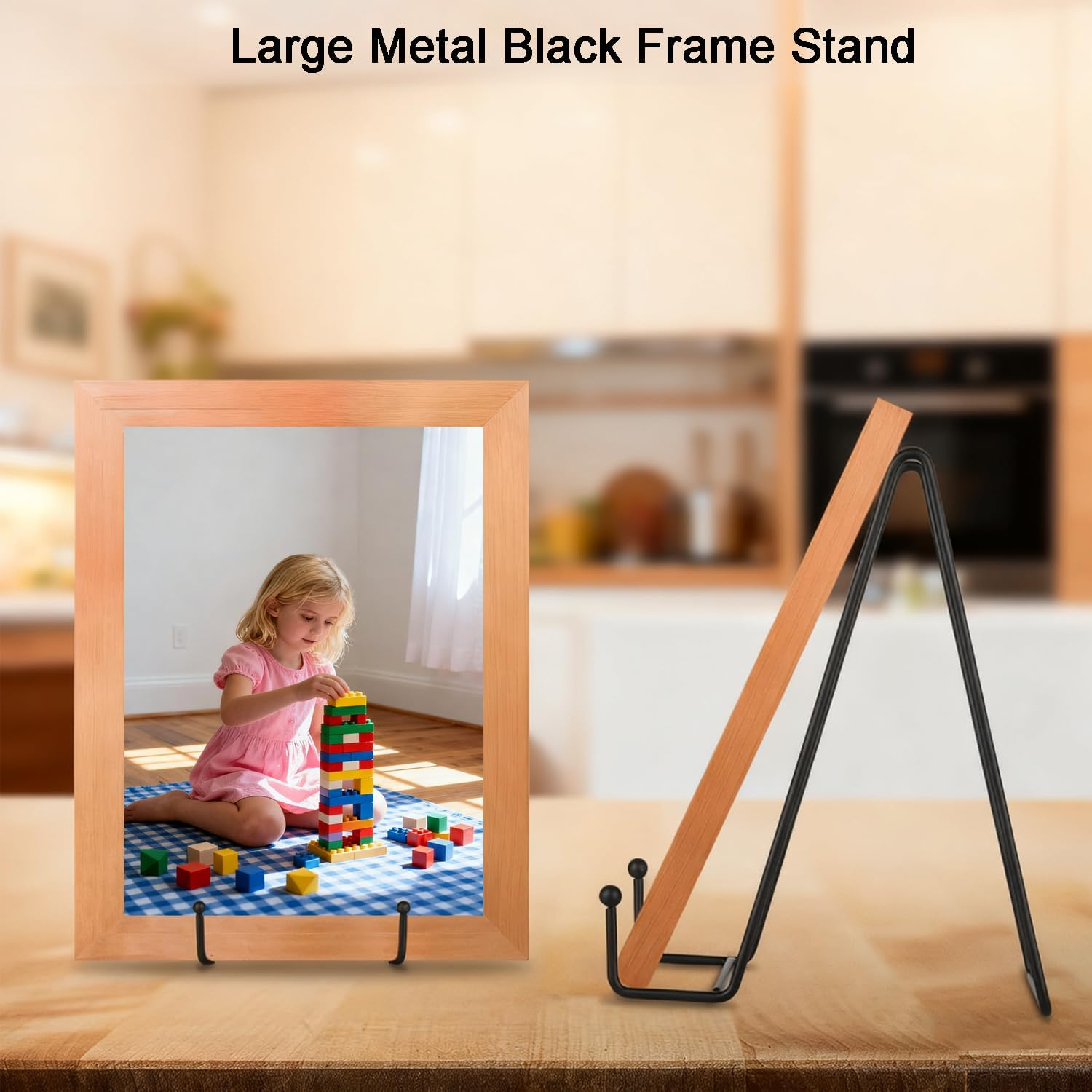 5 Pack Plate Holder Display Stands,8 Inch Metal Black Easel for Picture,Photos,Art, Book,Collectibles,Creation image number 3