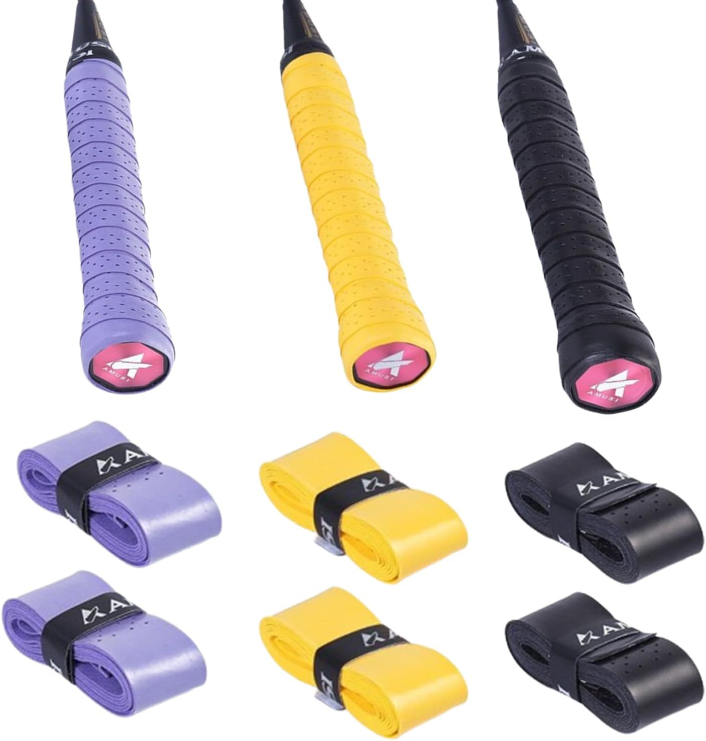 Pickleball Paddle Grip Tape Professional Wrap with Small Hole Anti-Slip Grip Tape Replacement Tape for Badminton Tennis Golf Bat- Moisture Wicking,Quick Dry 6 Pcs