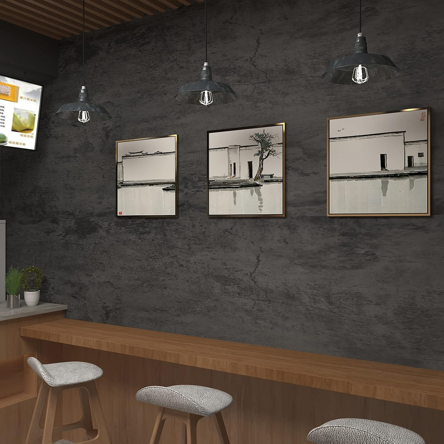 40Cmx3M Grey Concrete Peel and Stick Wallpaper Self Adhesive Removable Thick Contact Paper Modern Industrial Cement Textured Matte Wall Mural Waterproof Vinyl Wrap for Furniture Countertop Panel Decor image number 4