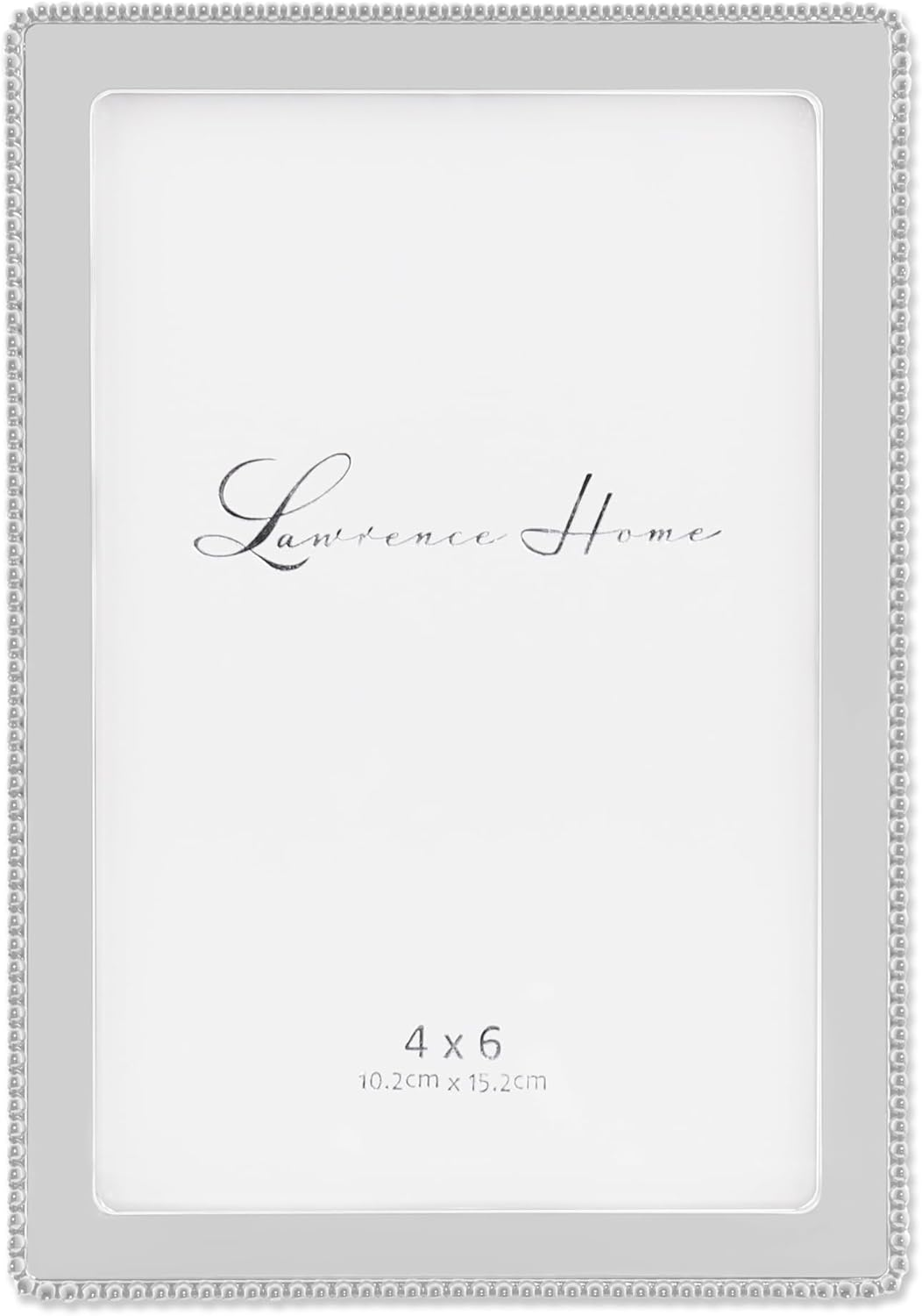 Lawrence Frames Metal Picture Frame with Delicate Outer Border of Beads, 4 by 6-Inch, Silver image number 3
