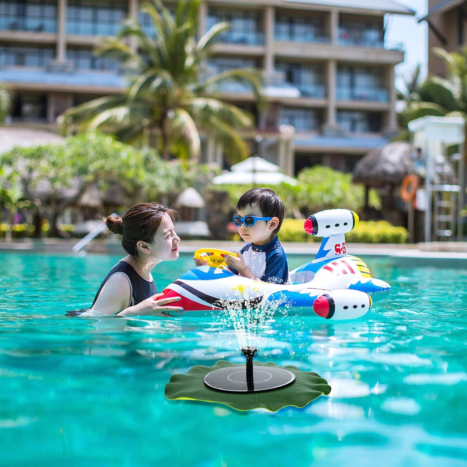 Solar Powered Sprinkler Fountain Kit for Outdoor Garden Floating Water Fountain with Efficient Solar Panel Automatic Circulating Pump for Bird Bath and Fish Water Garden image number 4