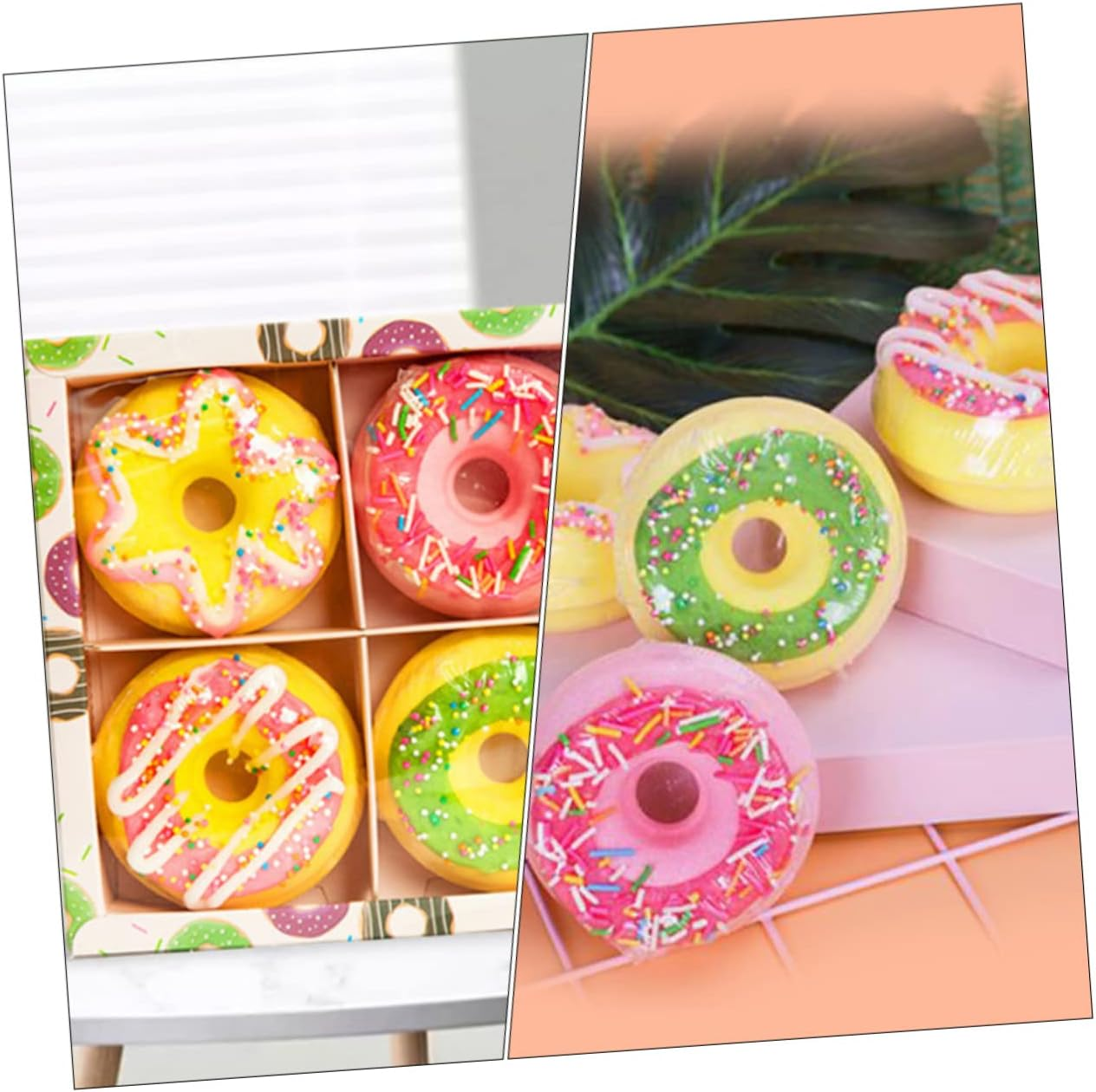 BELLIFFY 100G Assorted Doughnut Shape Bath Salt Balls Moisturizing Spa Relaxation 4 Pcs Set Natural Ingredients for Soothe Your Skin for Bathing and Self-Care Random Style image number 1