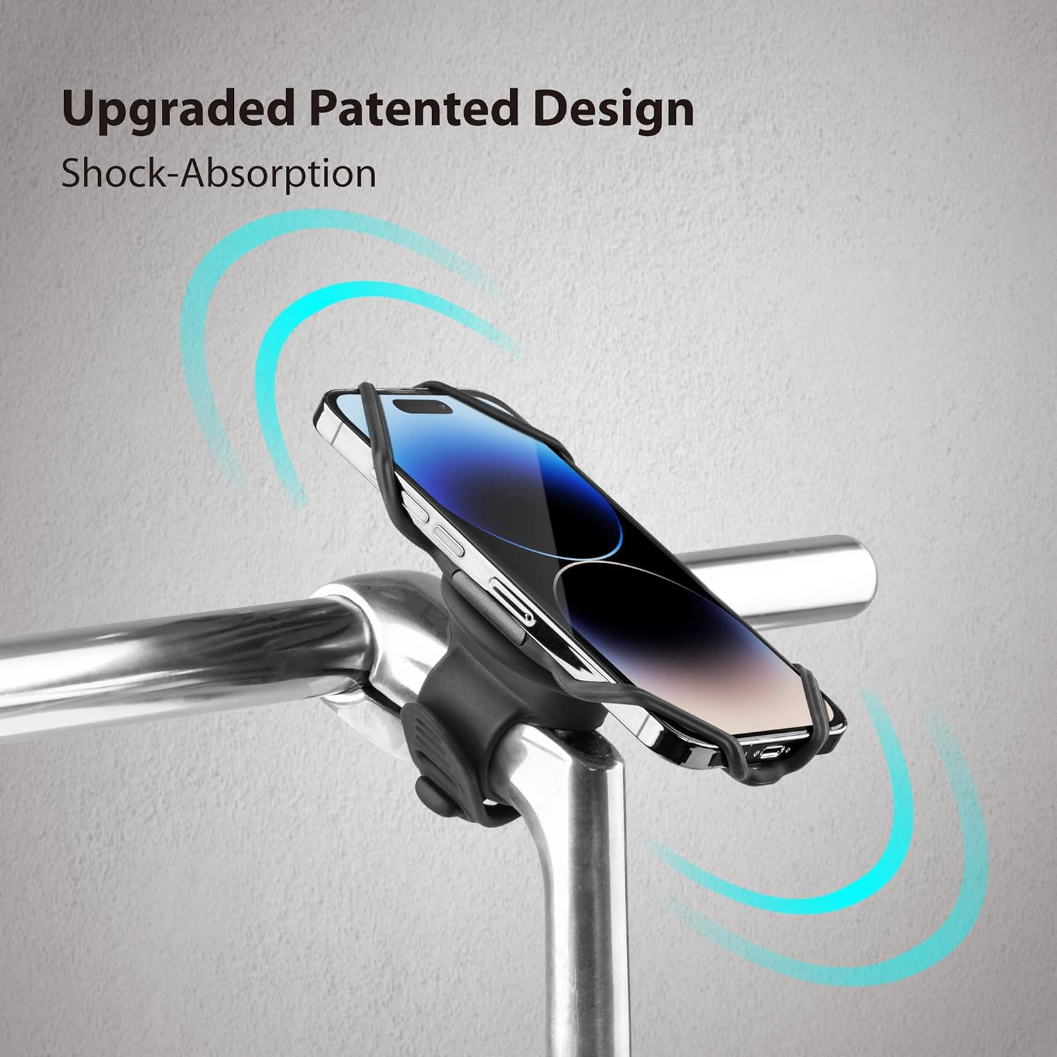 Bone Bicycle Phone Holder 360&deg; Rotatable 2Nd Gen. Cycling Computer Mount Set Shock Absorption for 2.2-4.7Cm Stem Compatible with 4.7-7.2" Mobile Phone Iphone Samsung Sony - Bike Tie Connect Kit 2 image number 6