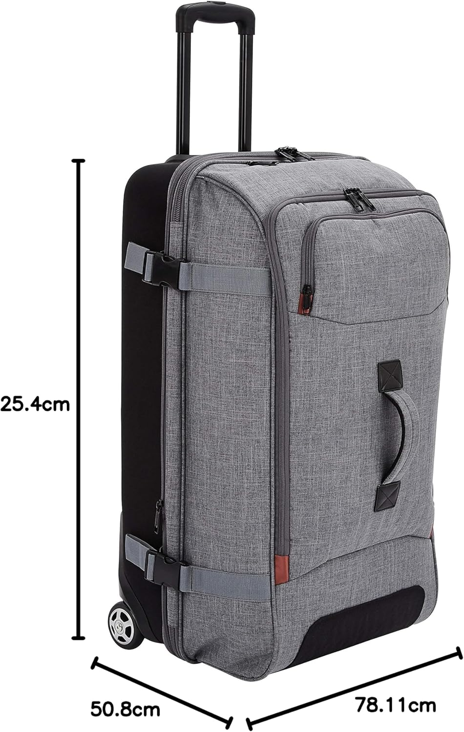 Amazon Basics Rolling Travel Duffel Bag Luggage with Wheels, Large, 78Cm, Grey image number 6