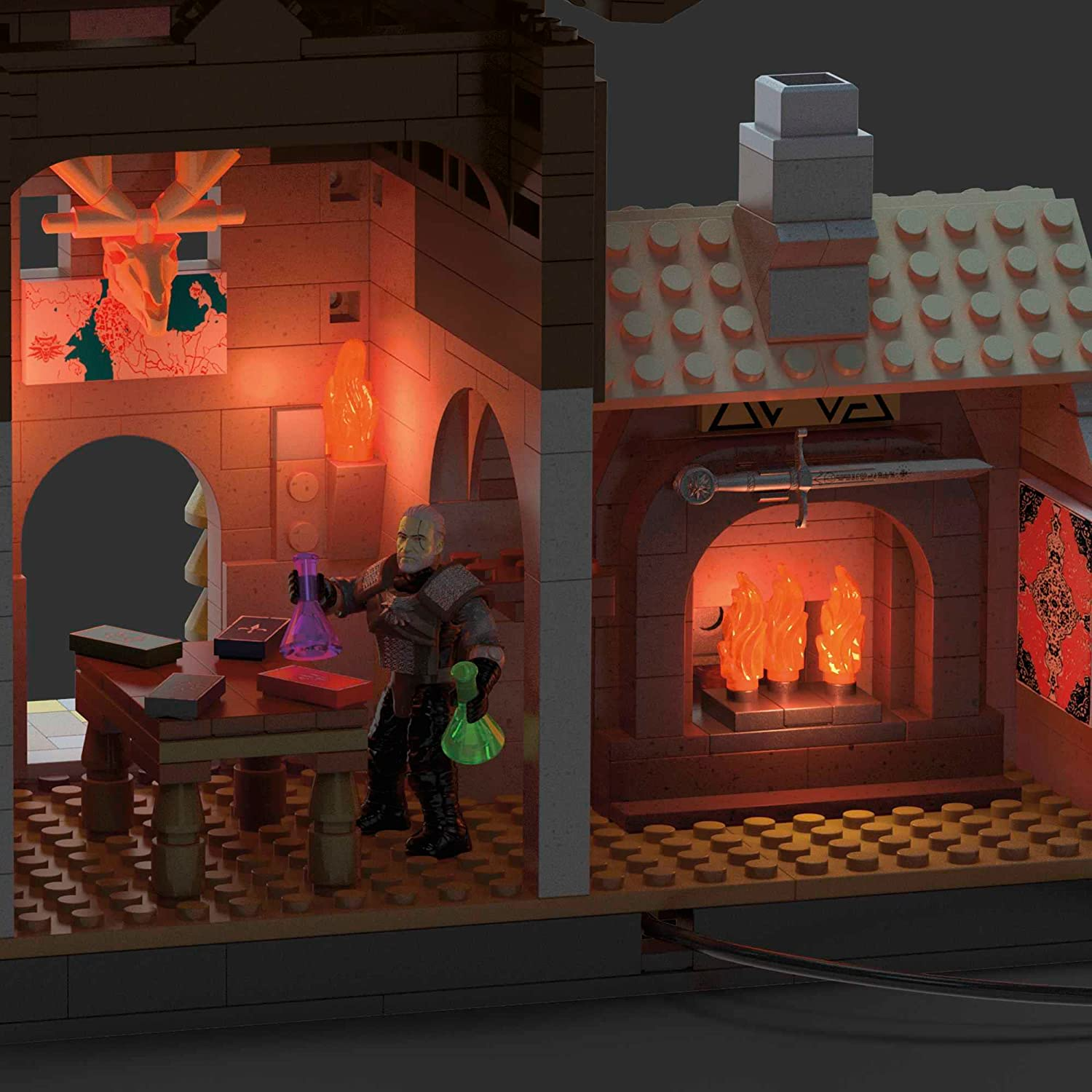 MEGA the Witcher Building Toys for Adults, Geralt'S Griffin Hunt with 1170 Pieces, 1 Micro Action Figure and Accessories, for Collectors