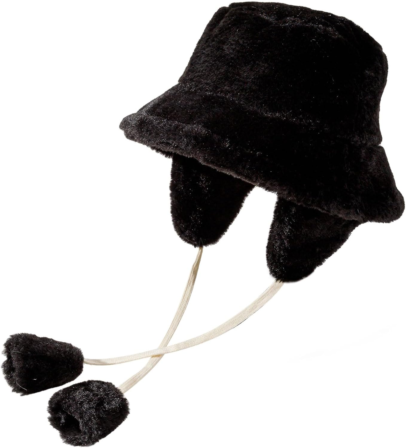 Bucket Hat with Earmuffs for Winter Women'S Warm Fluffy and Warm Makes Face Look Smaller Soft Winter Fleece Foldable Hat Cute Stylish for Bicycles School Walking One Size image number 6