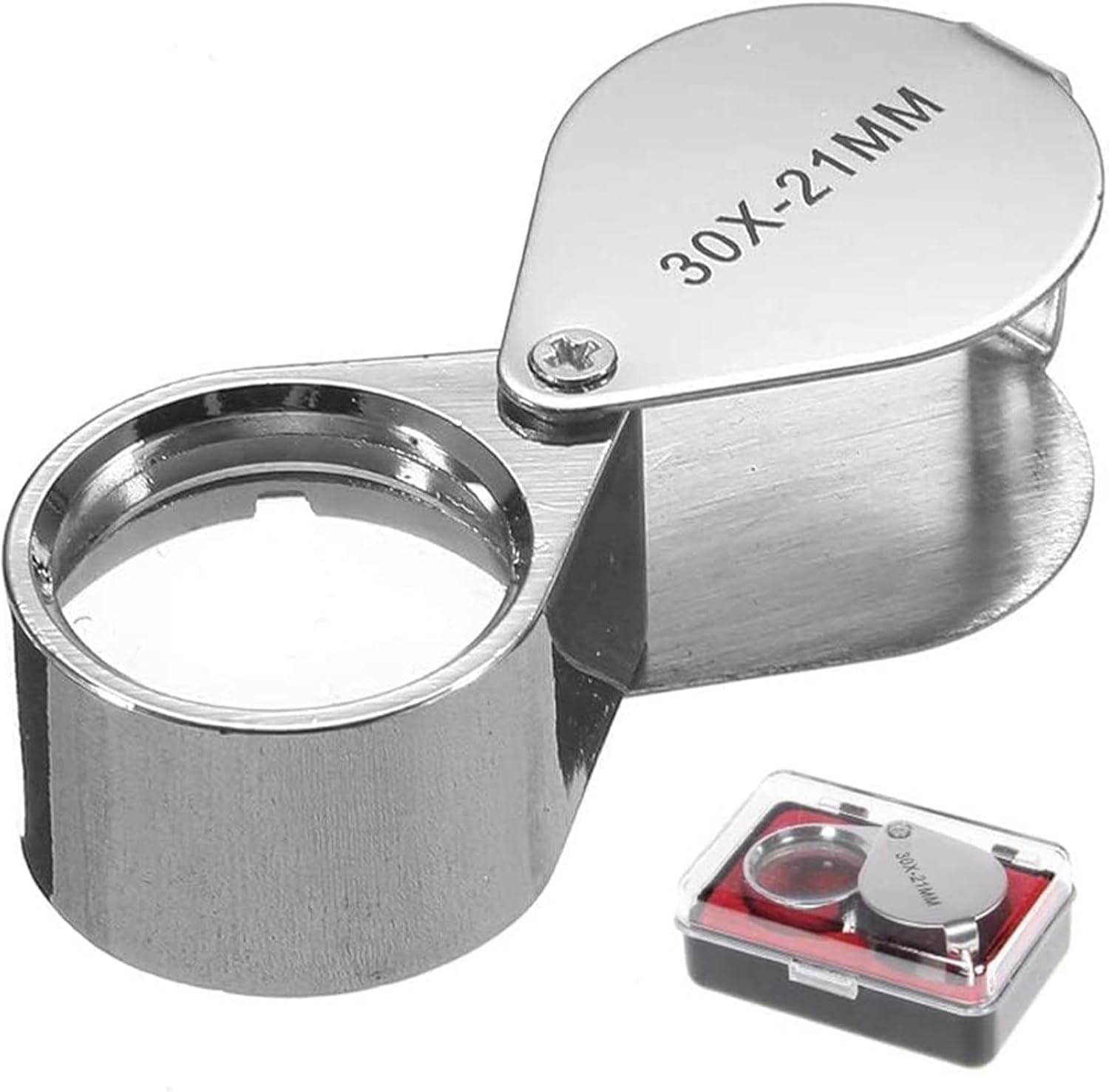 Jewelers Loop Magnifier Glass,30X 21Mm Jewelers Eye Magnifying Glass for Gems, Jewellery, Coins, Map, Stamps, Currency Detect and Elders Gift image number 6