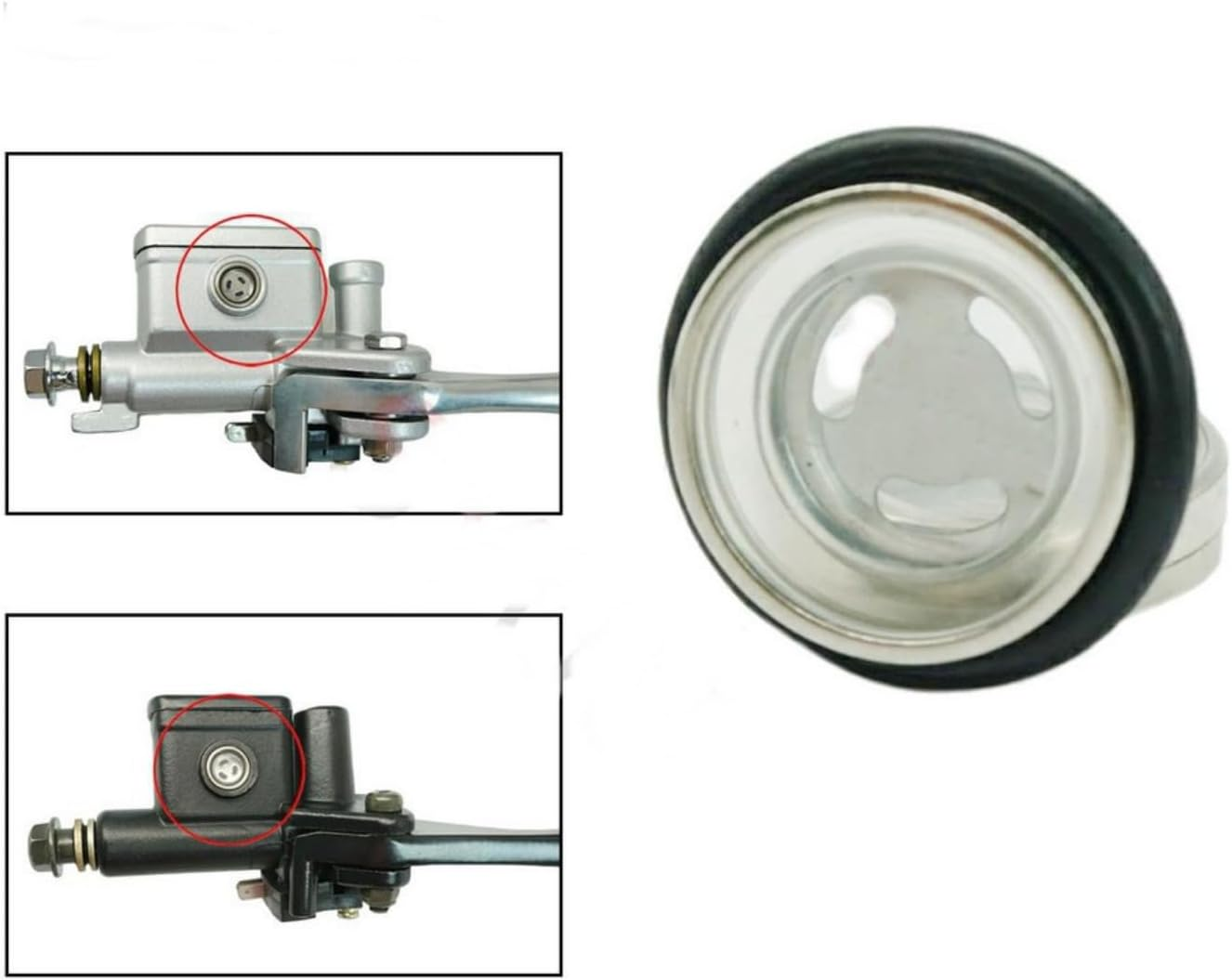 Sight Glass Lens Gasket Repair Kit, 2 Sets 18Mm Brake Master Cylinder Reservoir Sight Gasket Set, Motorcycle Accessory with Seal Rings for Motorcycle ATV Dirt Bike image number 4