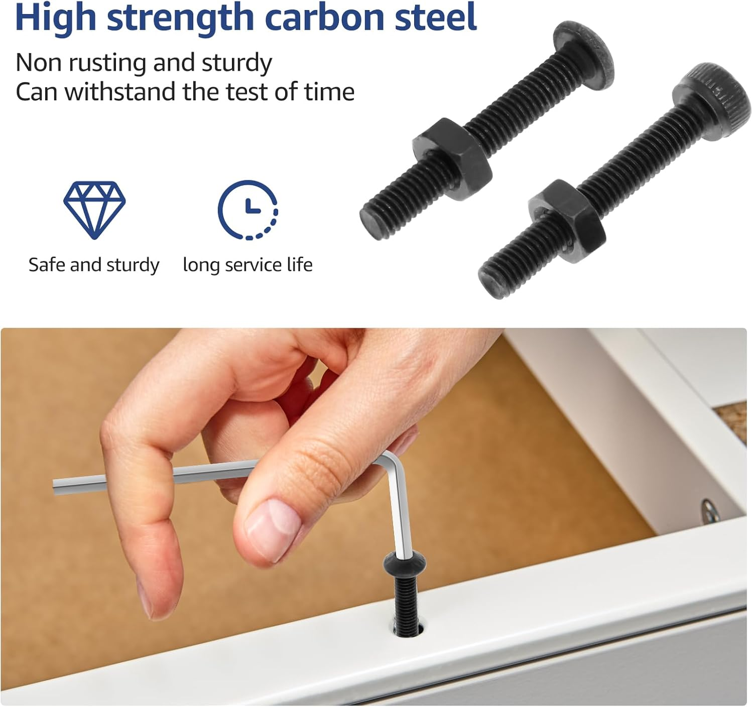 670Pcs M3 Screw Assortment Kit Black M3 Countersunk Flat Head Hex Socket Cap Screws Button Head Socket Cap Screw Bolts Nuts Assortment Kit with 2 Wrenches 1 Storage Box (1Pc) - 2Pcs image number 3