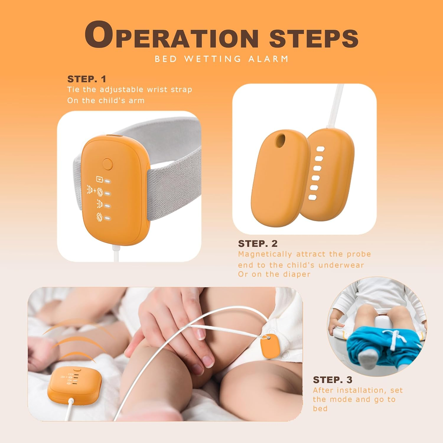 Wireless Enuresis Alarm, Bed Wetting Reminder for Kids and Elderly, Potty Training Aid with Vibration and Sound Alerts, Proven Solution for Bedwetters image number 6