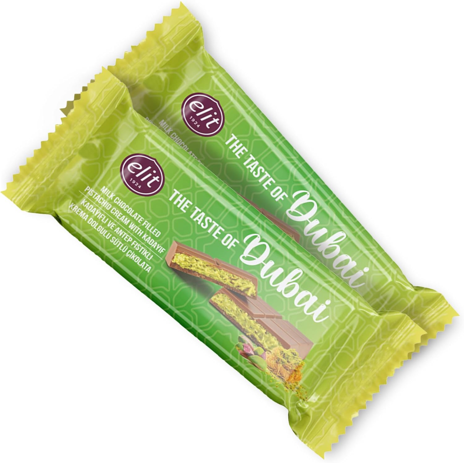 Dubai Chocolate Bar Pistachio Knafeh &ndash; Premium Milk Chocolate with Roasted Pistachios and Crispy Knafeh, (2Pcs X 90Gr) image number 2