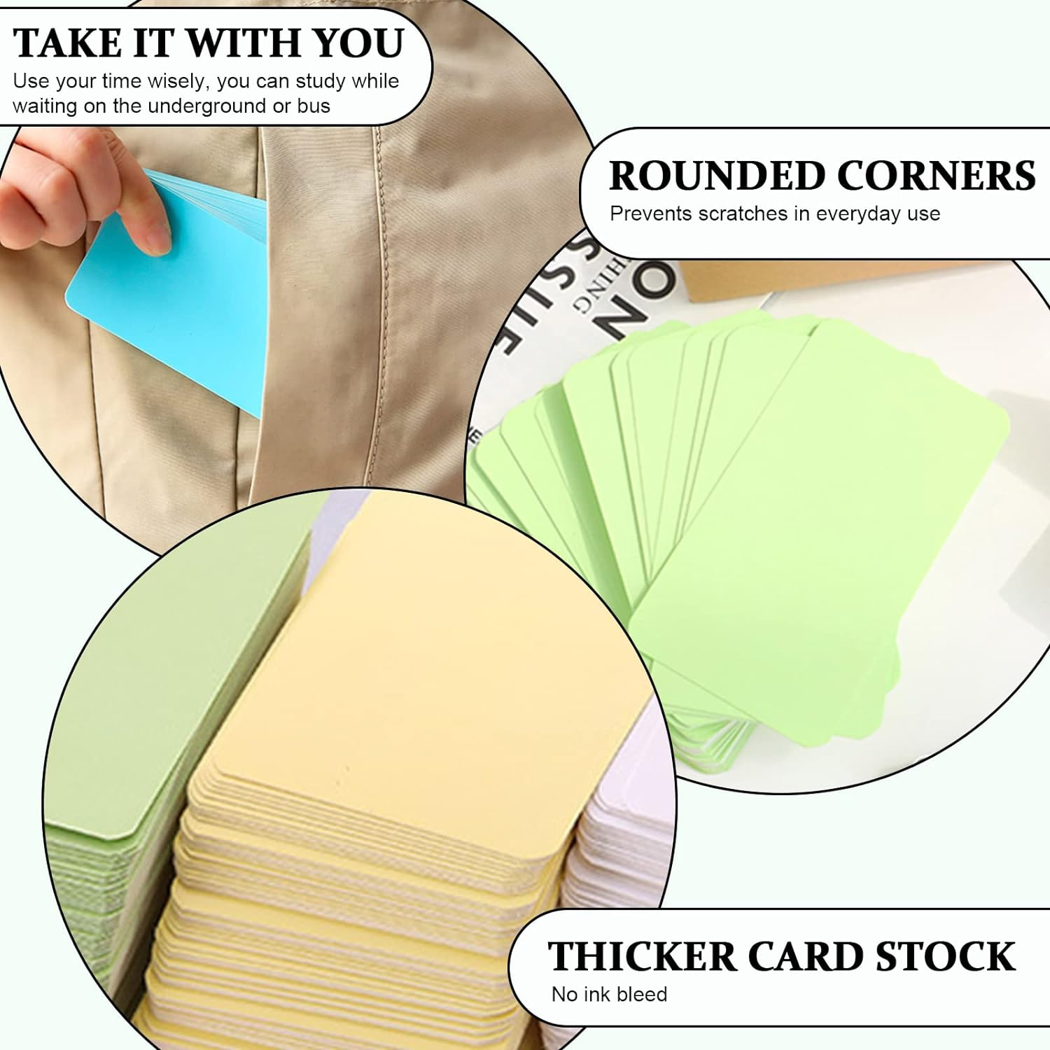 Yitexin 120Pcs Small Blank Paper Message Note Business Cards, 3.5X2'' Mini Index Cards for Gift, 8 Colors Blank Vocabulary Word Flash Study Cards Double Sided, Colored Notecards Unlined