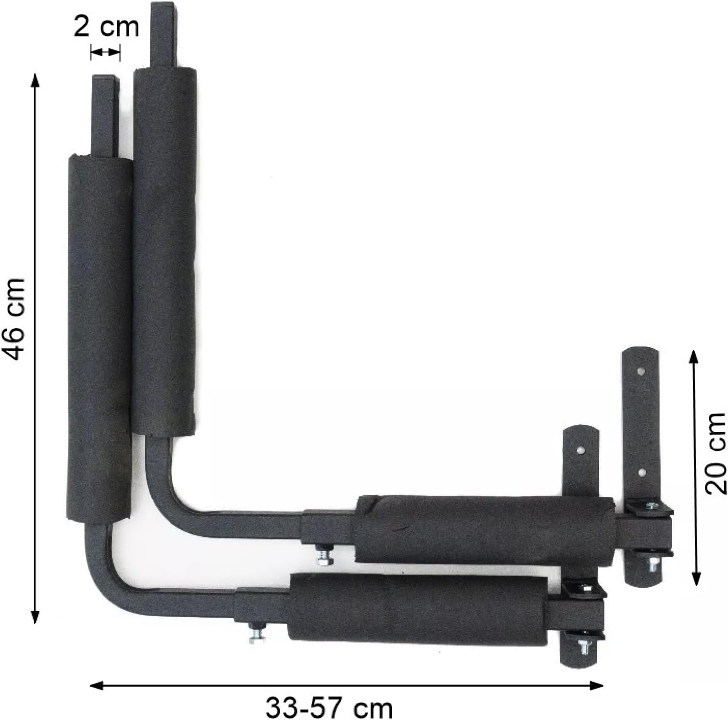 QLS Roof Box BOX1 Black Wall Mount Holder for Storage of Garden Tools, Ski, Sports Equipment, Surfboard - 57 Cm image number 3