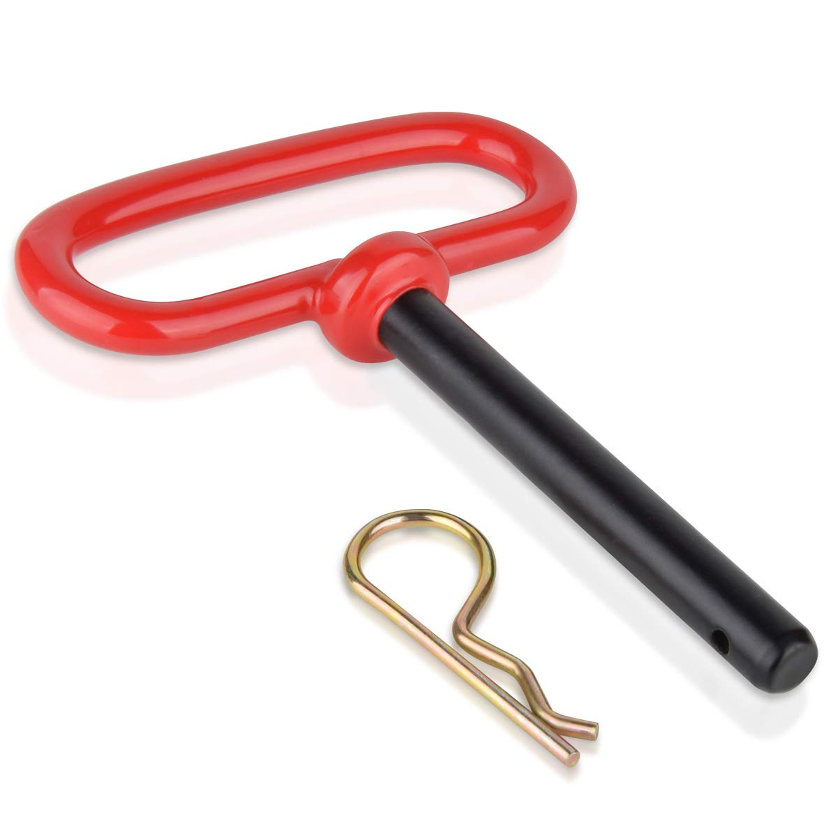 2 Pcs 3/8 Inch Red Handle Hitch Pin Accessories for Tractors,Clevis Pin 3/8 X 4 Inch image number 1