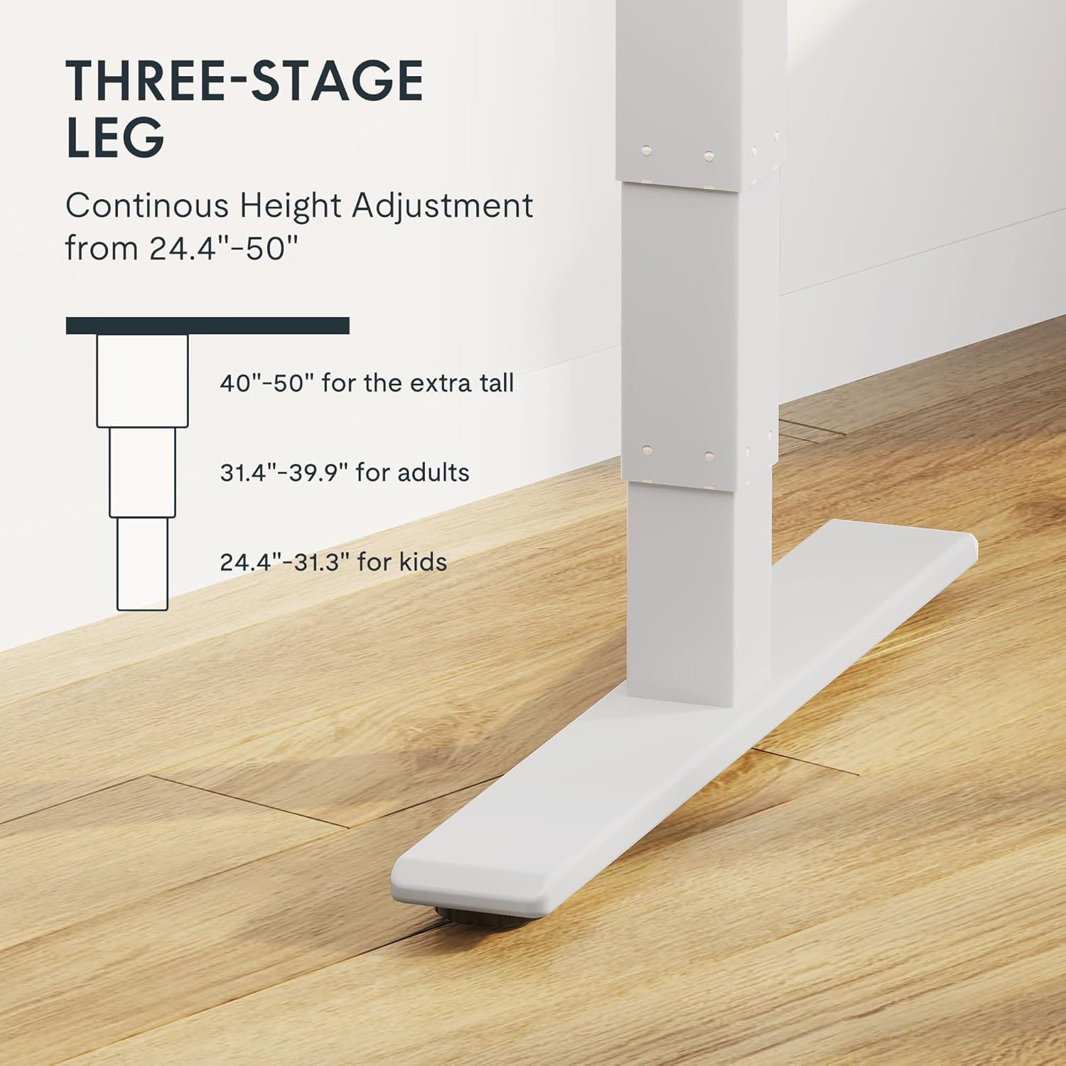 FLEXISPOT E6 Bamboo Dual Motor 3 Stages Standing Desk 72X30 Inch Whole-Piece Board Electric Height Adjustable Desk Stand up Desk Large Load Capacity(White Frame + Bamboo Desktop)