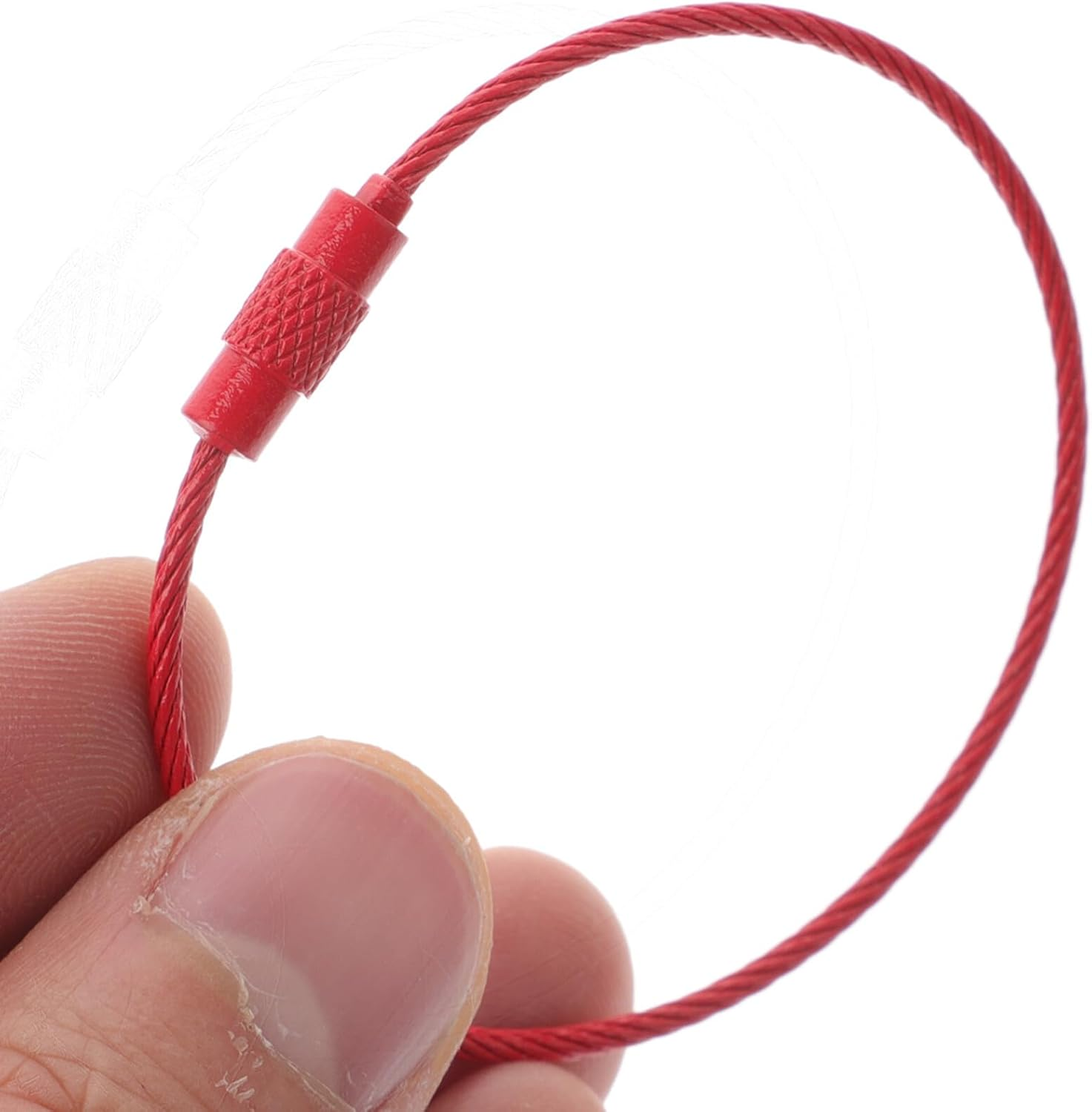 MUCKLILY 15Pcs Painted Steel Wire Keychain Loop Luggage Tag Rings 1.5Mmx15Cm Sturdy Cable Key Ring Holder for Travel Accessories image number 5