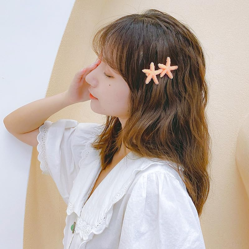 Starfish Hair Clips Mermaid Seashell Clip 4 Pcs Sea Shell Hair Barrettes Seastar Clips Mermaid Starfish Acessories for Women Girls Sea Shell Seashell Hairpieces image number 2