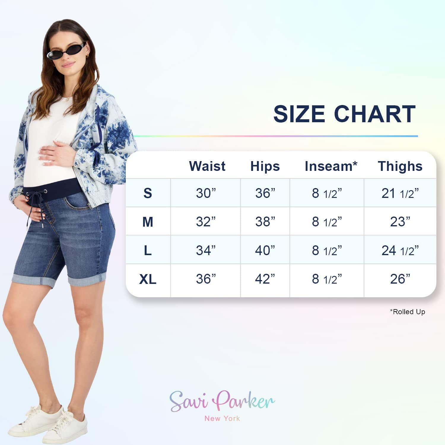 Savi Parker Women'S Maternity Shorts Double Roll Cuff - Mom Comfy Activewear, Pregnancy Clothes for Summer, BCI Certified image number 6