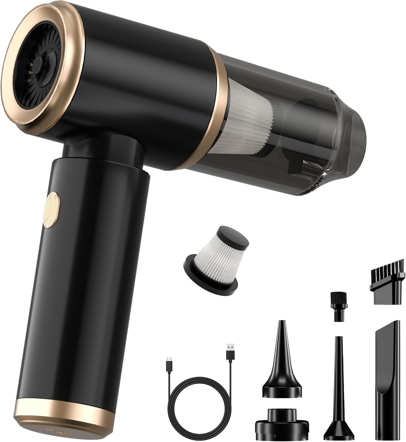 Car Vacuum Cleaner Set, 30000Pa High Power Mini Vacuum Cleaner,Rechargeable Handheld Vacuum Cleaner,Car Hoovers for Pet Hair, Home, Office, Kitchen image number 1