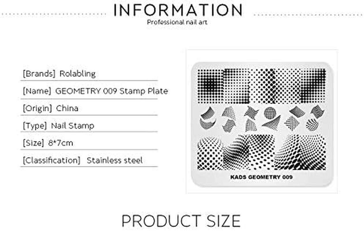 Nail Stamping Plate Fashion Geometry Dots Abstract Spots Points Theme Multi-Pattern Stamp Print Image Stamp Template Nail Art for Nail Design image number 1