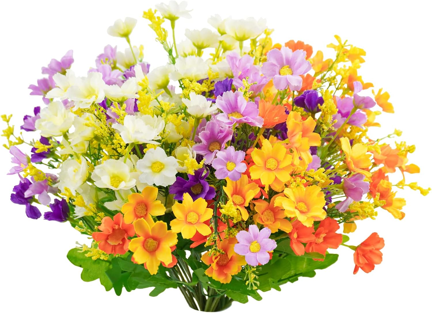 Uieke 6PCS Artificial Flowers for Outdoors UV Resistant Fake Daisy Mums Flowers Outdoor No Fade Greenery Shrubs for Indoor outside Home Wedding Office Garden Porch Spring D&eacute;cor