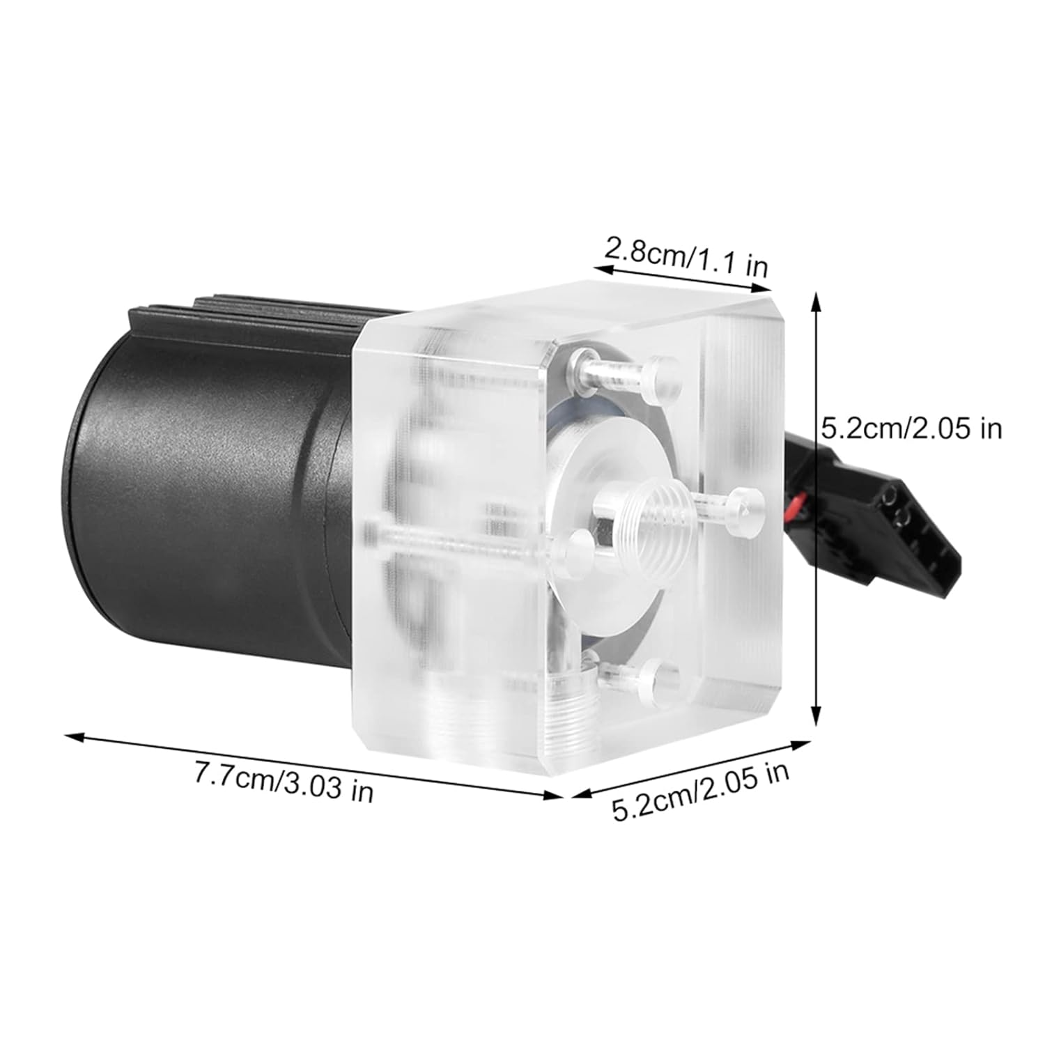 Silent CPU Water Pump 9W 600L/H - G1/4 Thread 4-Pin Connector for PC Cooling Systems image number 4