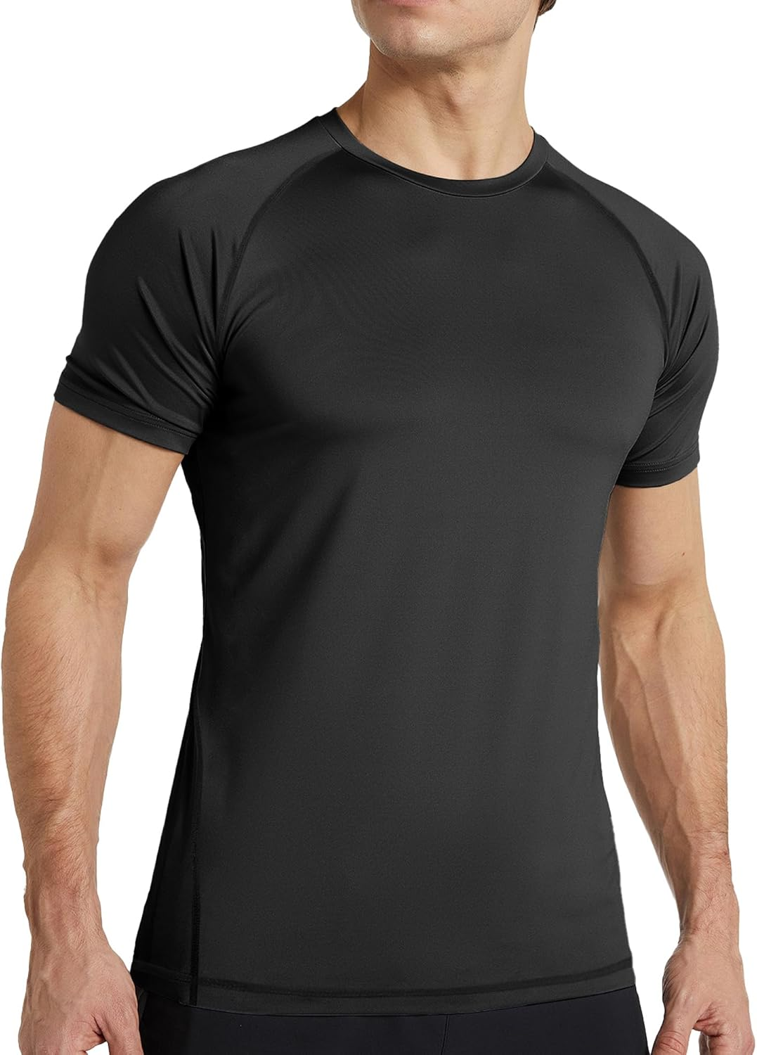 TELALEO 3 Pack Men'S Quick Dry Short Sleeve Compression Shirts Workout Sport T-Shirts Baselayer image number 4