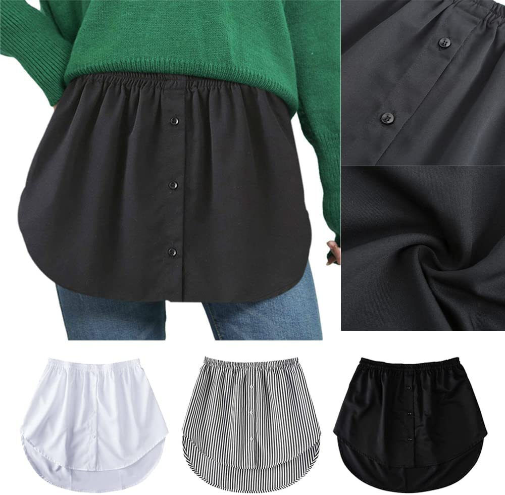 BIGTEDDY Shirt Extender Adjustable Hem Fake Top Women Mid-Length Shirt Extender plus Size image number 3