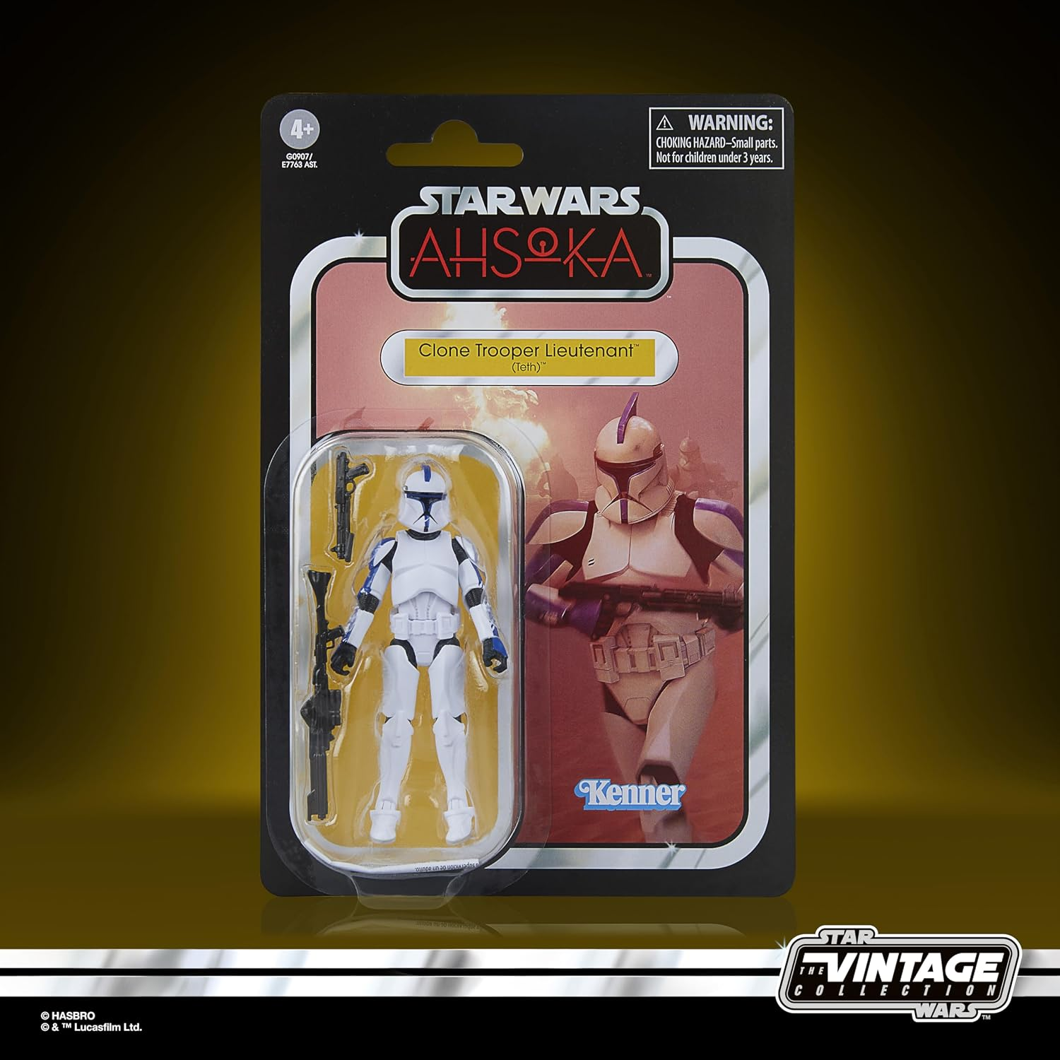 Star Wars the Vintage Collection Clone Trooper Lieutenant (Teth), Star Wars: Ahsoka 3.75 Inch Collectible Action Figure image number 3