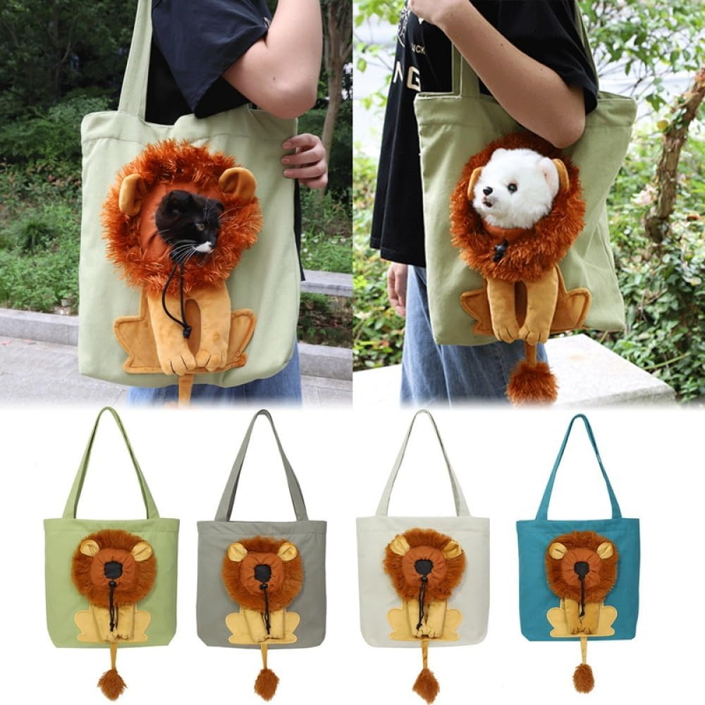 Portable Cat Puppy Bag Dog Pouch Shoulder Carry Tote Pet Shoulder Bags Single Drawstring Opening Carrying Bag Travel Tote for Doggy Doggie Yorkie for Puppies Medium Cats image number 2