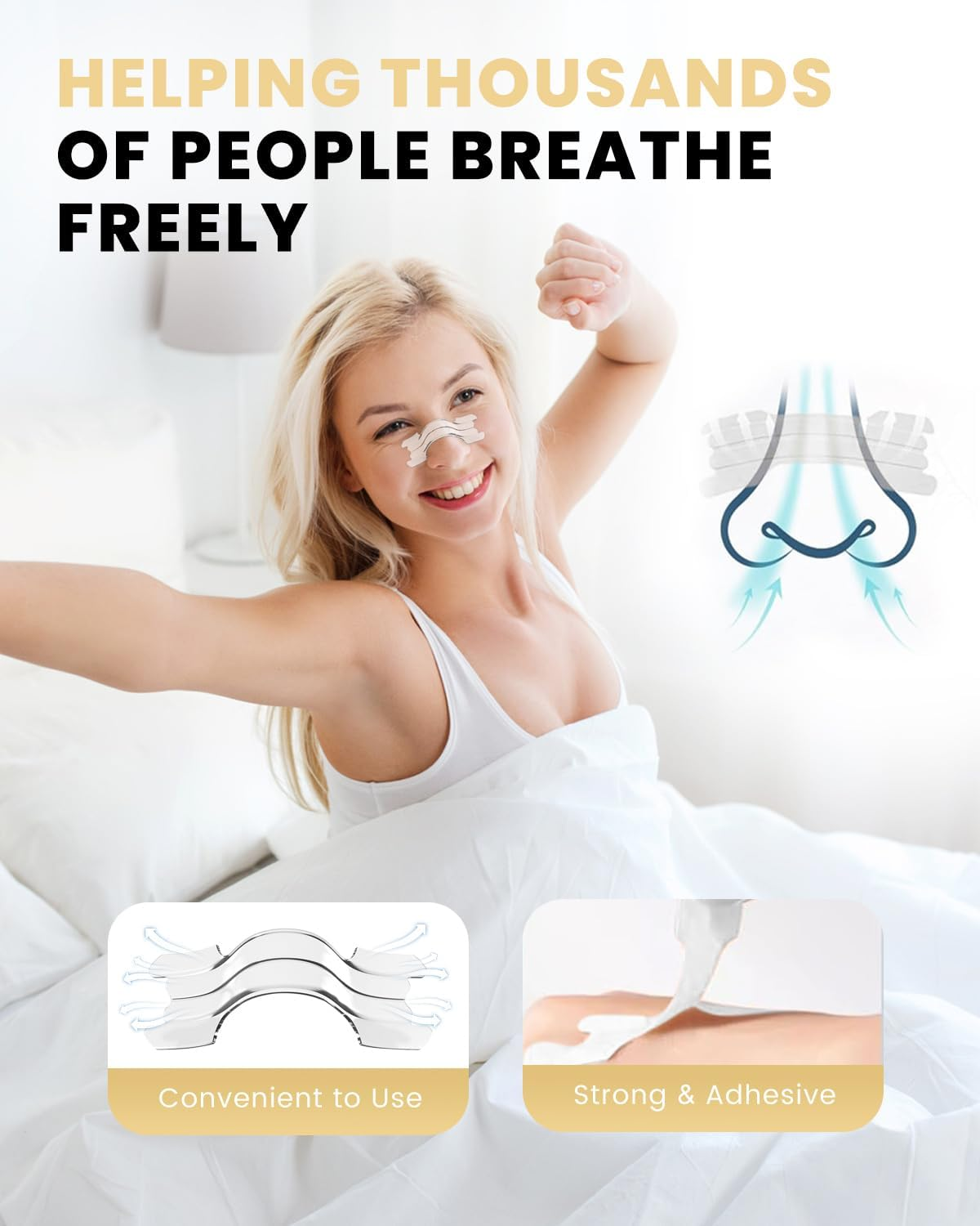 Nasal Strips, Nose Strips for Sleeping (60 Pack, Clear) - Breathe Strips - Clear image number 6