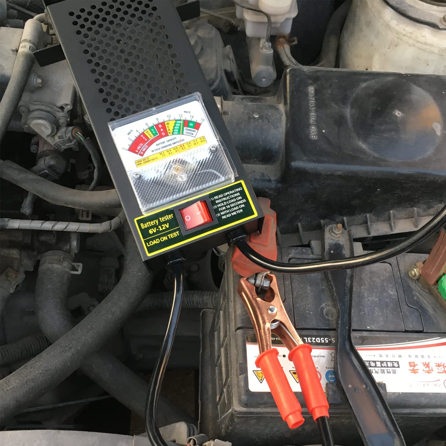 Battery Load Tester, Car Battery Load Tester 6V 12V Battery Alternator Tester with Voltmeter and Alligator Clips for All Batteries Car, Rvs, Motorcycles, ATV, Boats image number 4