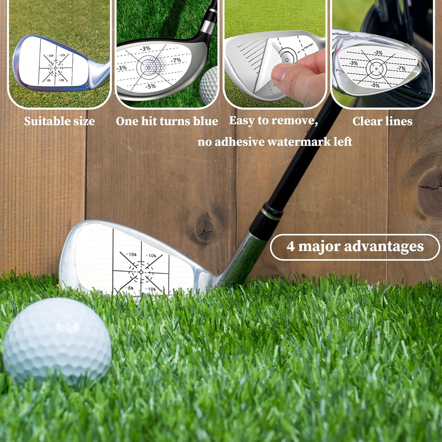 EKIND Golf Impact Labels for Swing Training Golf Club Tape Stickers for Driver Iron Putter Practice Recorder Instant Feedback Removable Blue Mark Trainer Aid (30 Pcs) image number 2