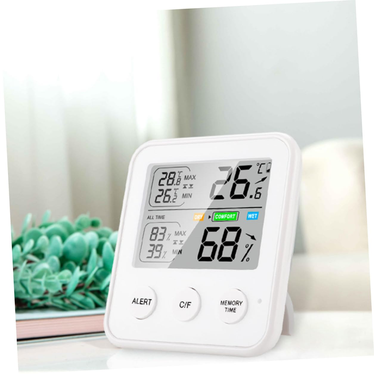 High Precision Digital Thermohygrometer for Indoor Use Multipurpose Hygrometer Thermometer with LCD Display Abs Material Accurate Temperature Humidity Sensor for Home Office