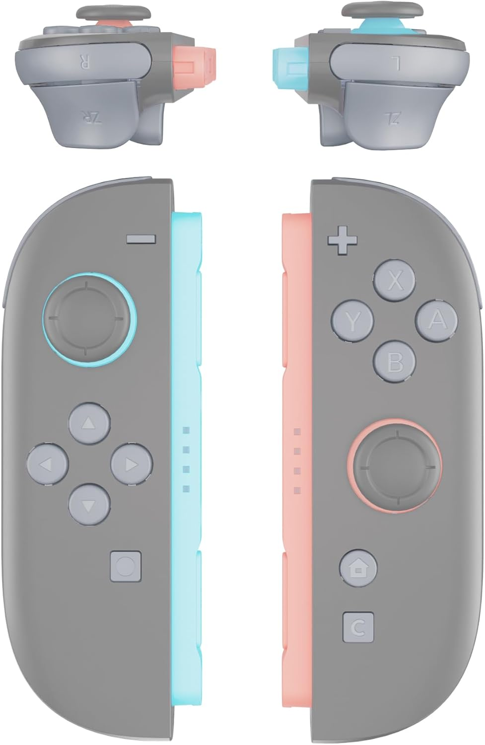 Extremerate DIY Replacement Full Set Buttons for Joycon 2, Custom ABXY Direction Keys Dpad + - C Home Capture Release L R ZR ZL Trigger Buttons for Nintendo Switch 2 Controller - White