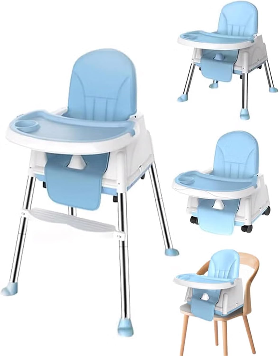 Xcjump Baby High Chair, Portable Feeding Chair with Dining Tray, Height Adjustable Toddler Dining Chair for Babies and Toddlers image number 3