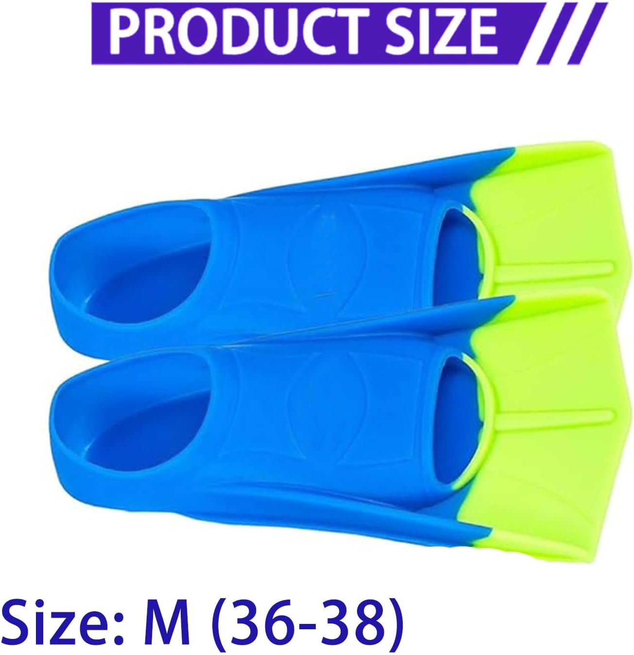 Swimming Flippers - Short Blade Training Fins for Snorkeling, Diving, and Pool Activities - Two Tone Trendy Design for Travel - Men, Women, and Kids with Travel Mesh Bag image number 4
