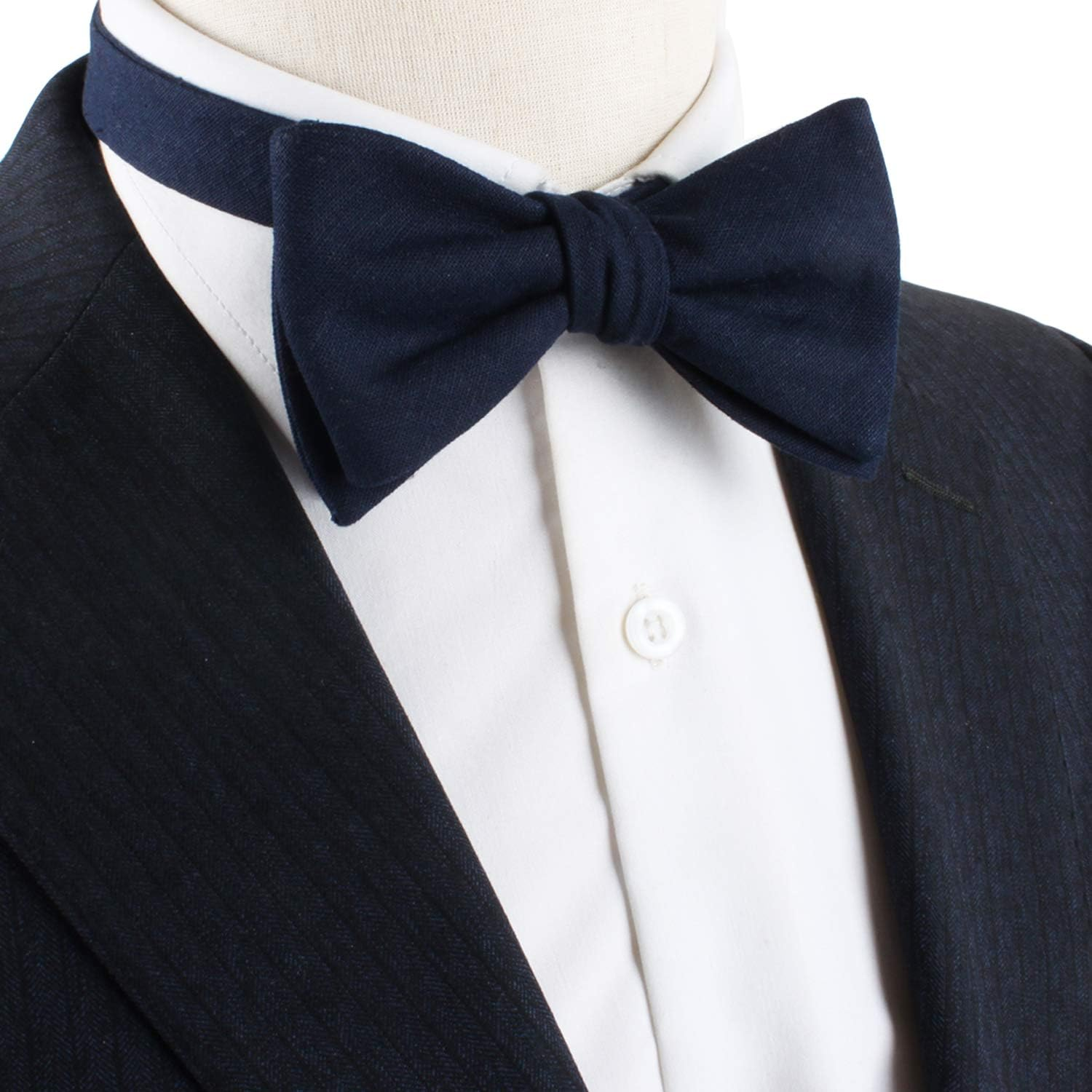Cotton Self Tie Bow Tie for Men | Untied Bowties Self Tied for Formal Groom or Wedding image number 4